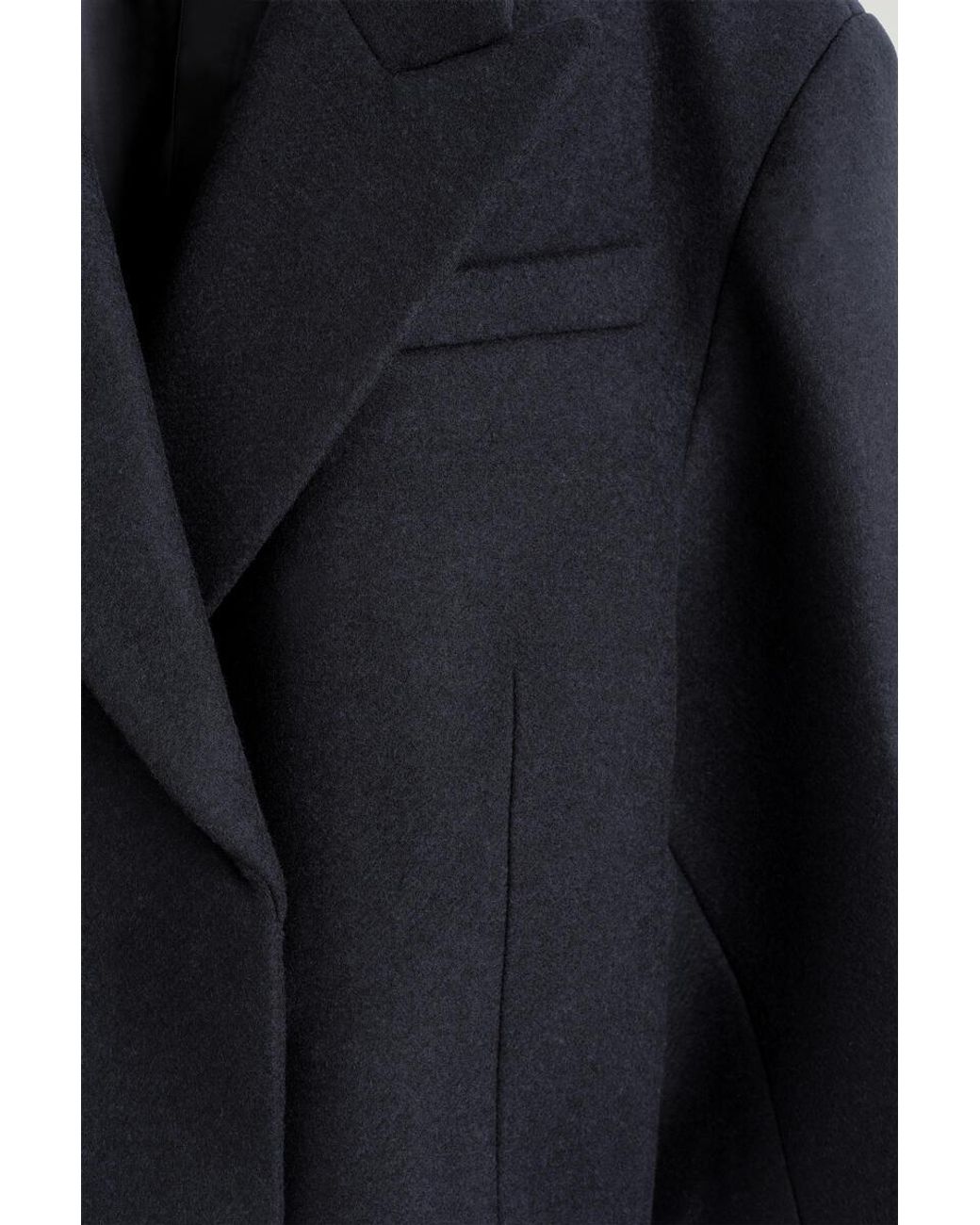 COS Black Oversized Cropped Boiled Wool-Blend Blazer