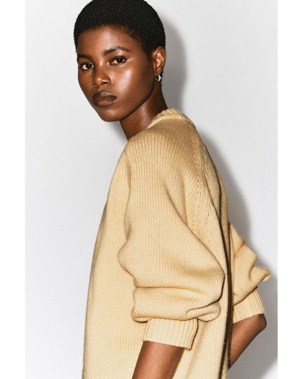 COS Natural Rounded Wool Crew-Neck Sweater