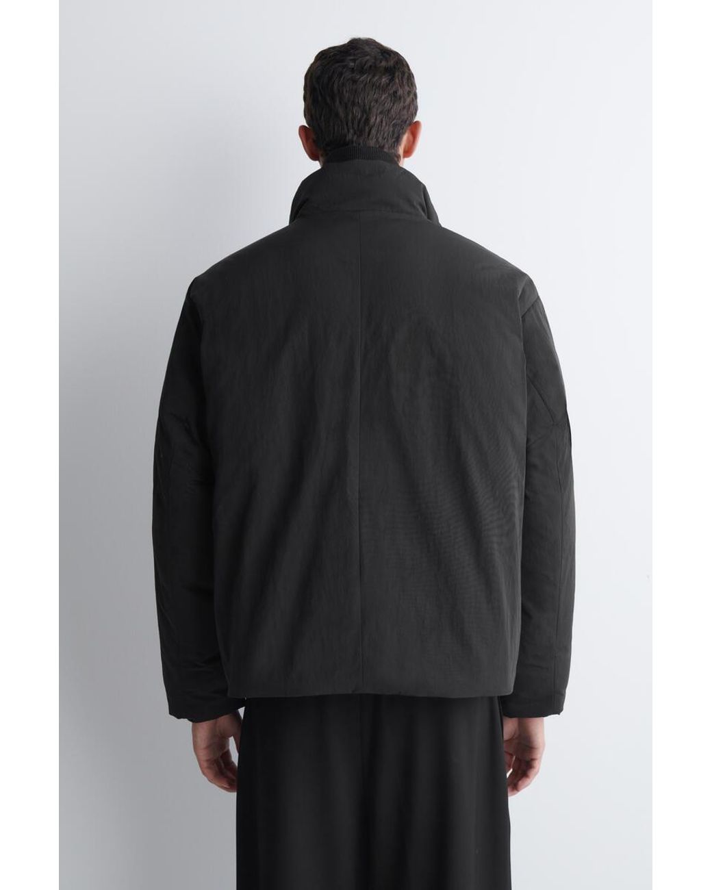 COS Black Padded Mock-Neck Down Jacket for men