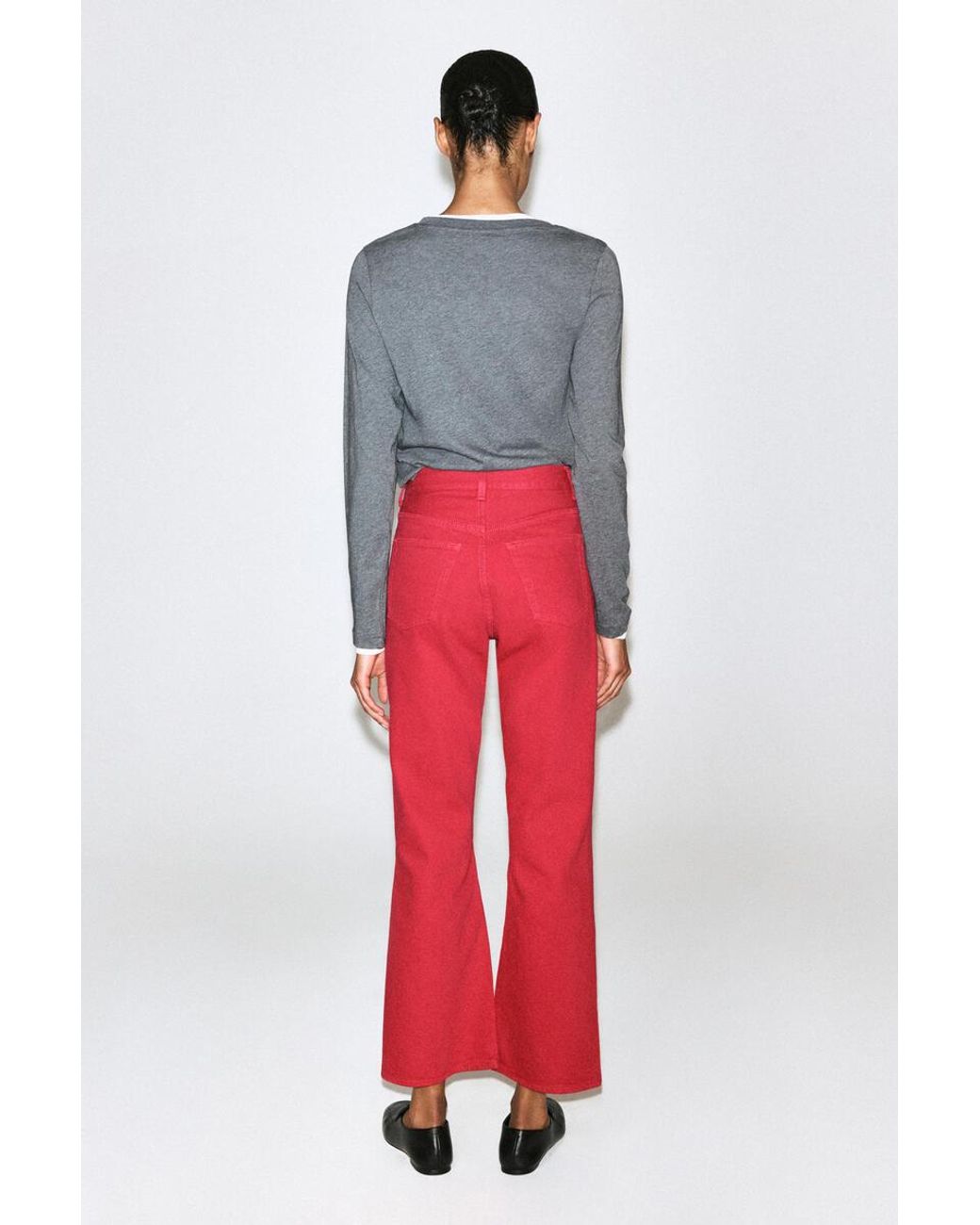 COS Red Valley Cropped Bootcut Jeans