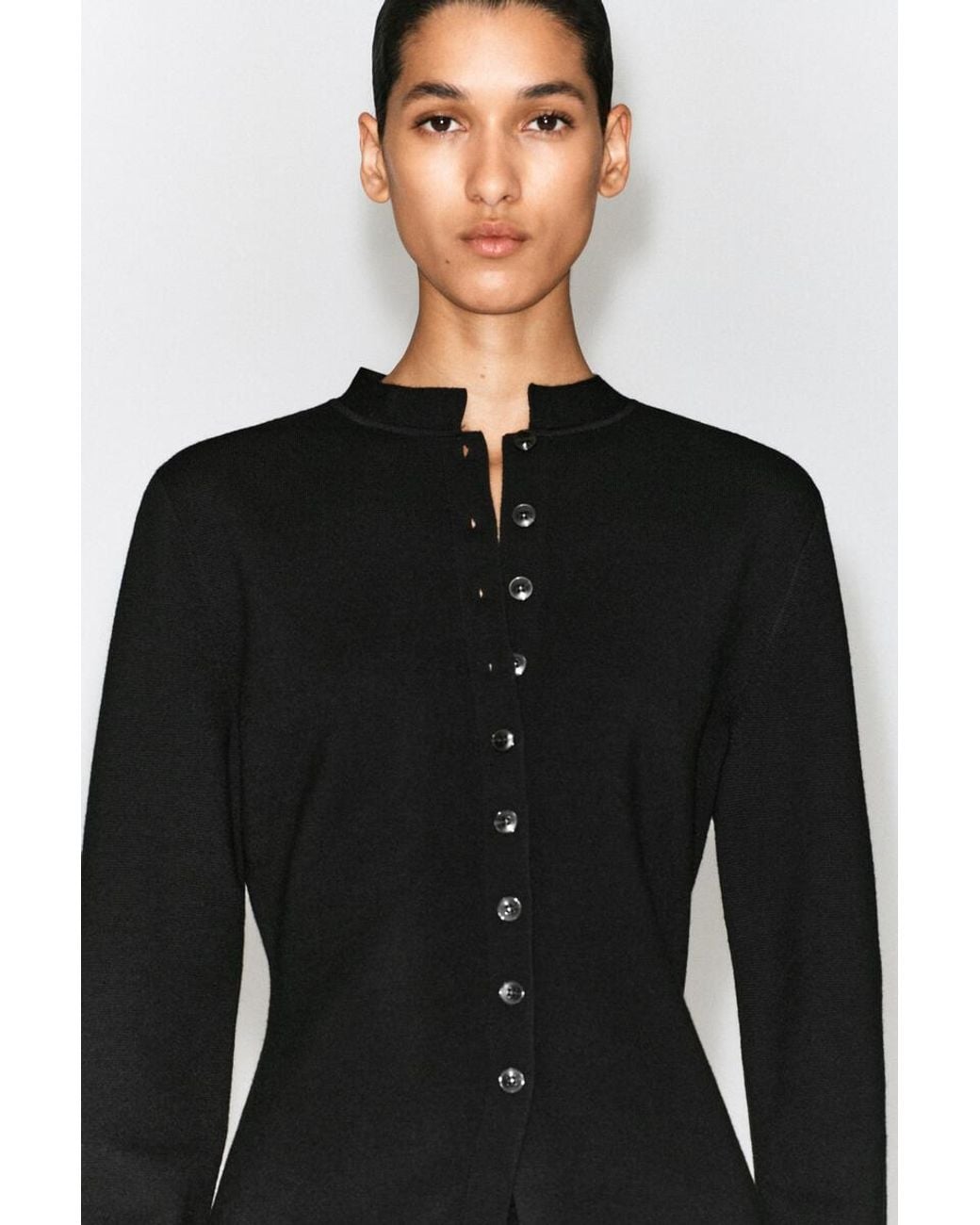 COS Black Merino Wool-Blend Cardigan