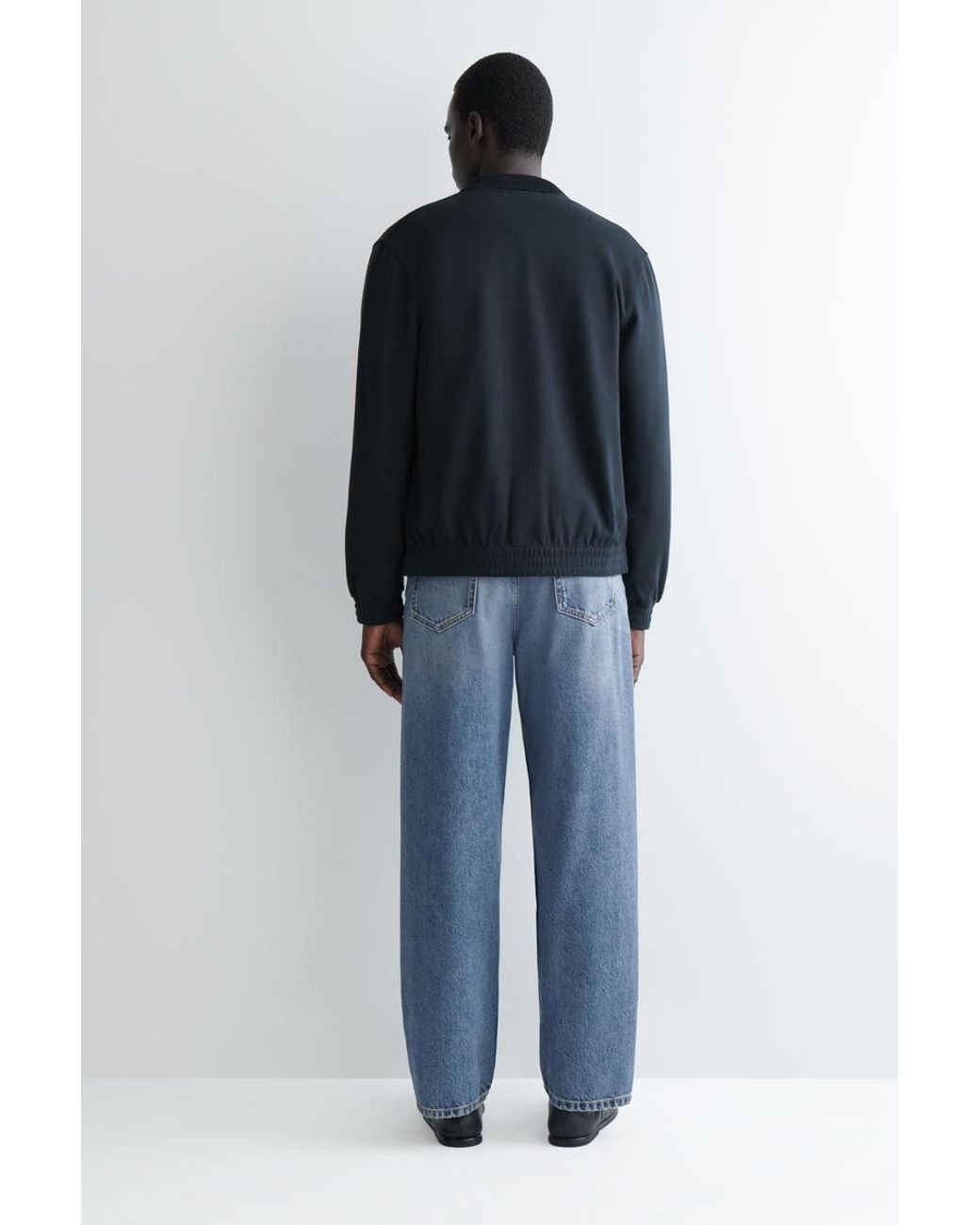 COS Blue Jersey Harrington Jacket for men