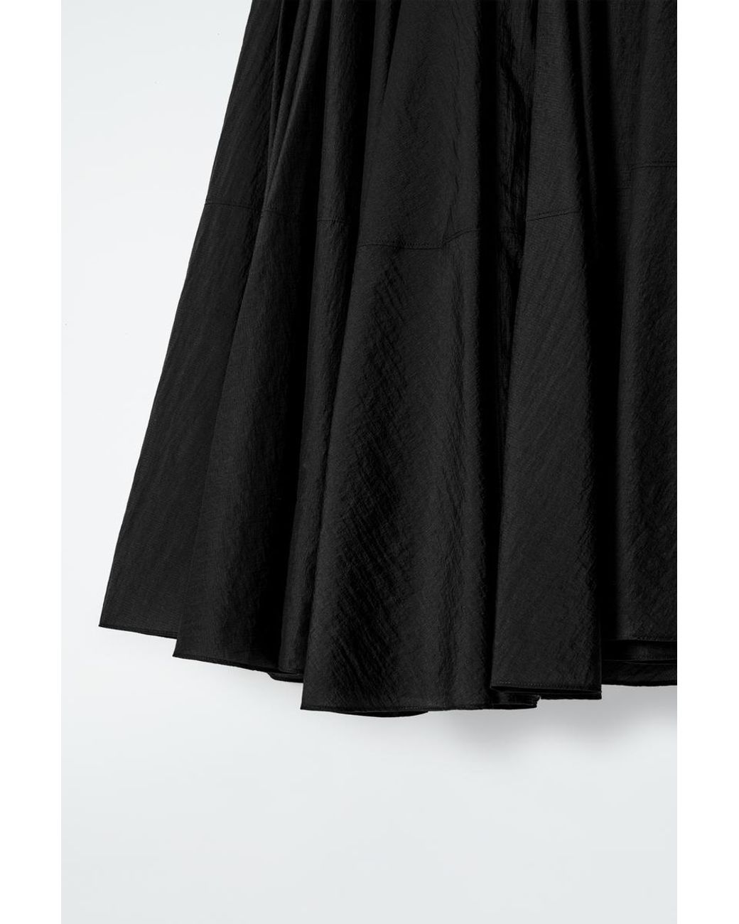COS Black Circle-Cut Midi Skirt