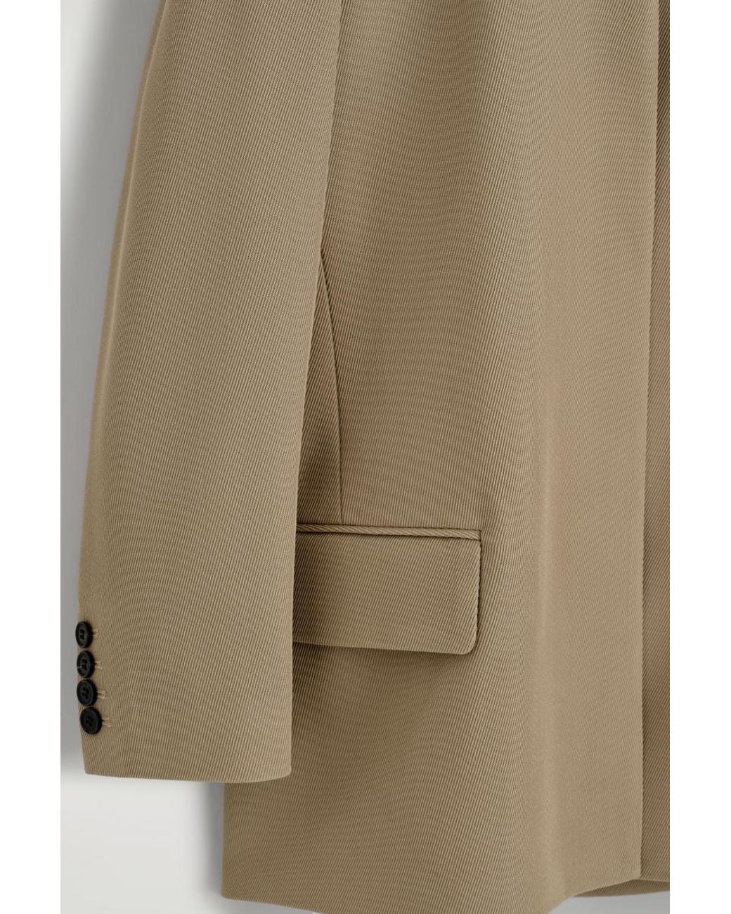 COS Natural Collarless Wool-Twill Blazer