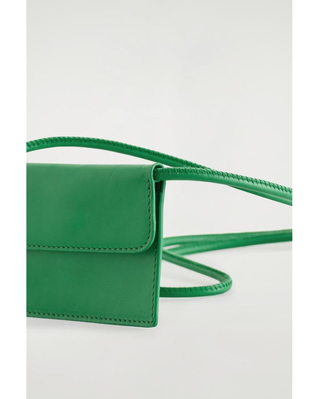 COS Green Leather Crossbody Cardholder