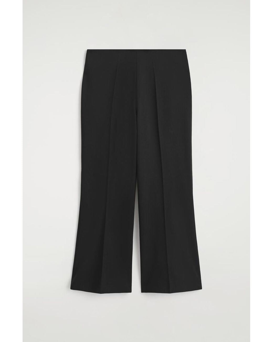 COS Black Cropped Flared Trousers