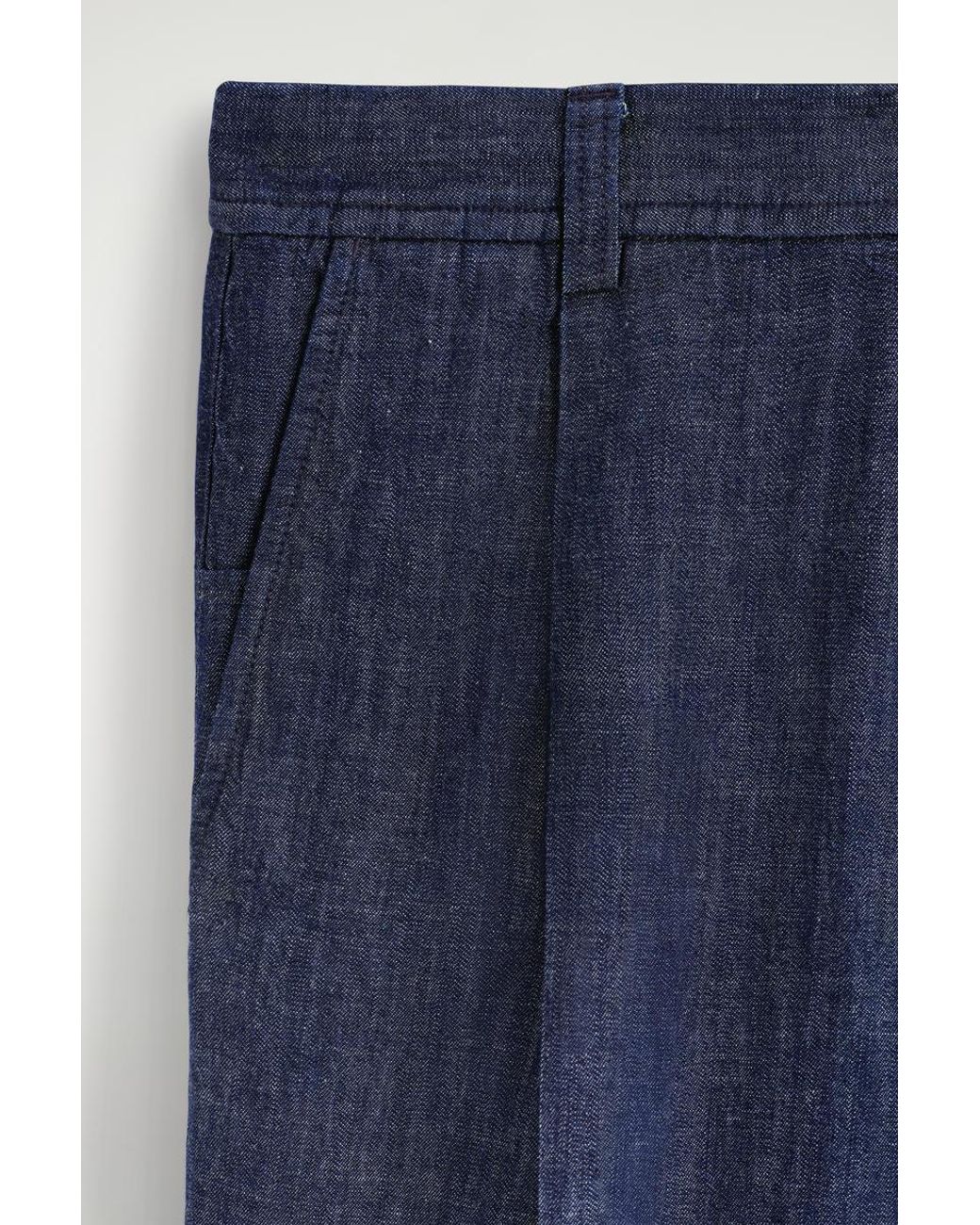 COS Blue Pleated Wide-Leg Denim Pants for men