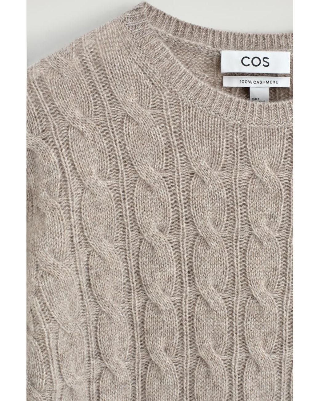 COS Natural Cable-Knit Pure Cashmere Sweater