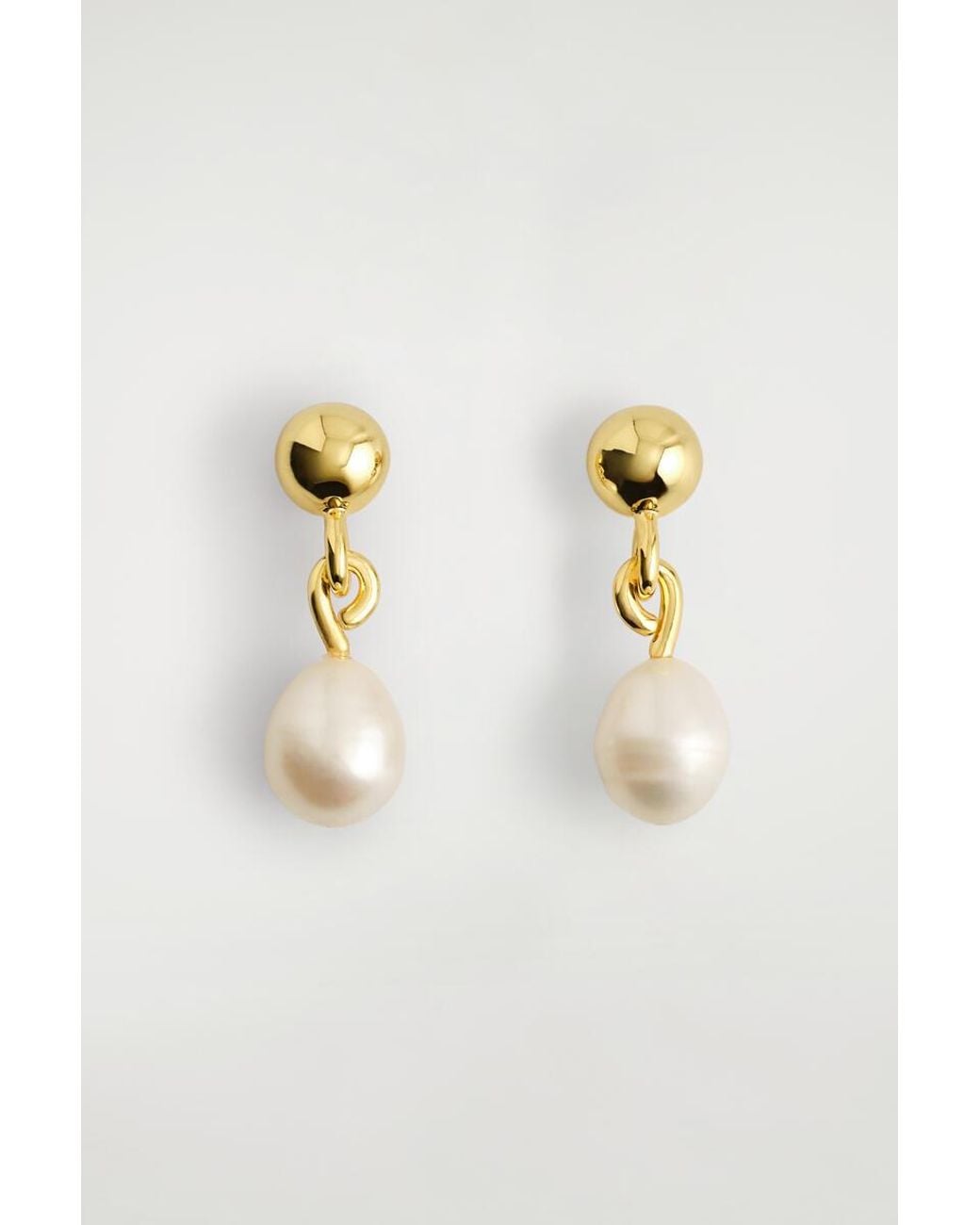 COS Natural Freshwater Pearl Drop Earrings