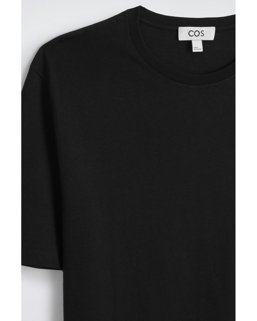 COS Black Cotton Crew-Neck T-Shirt for men