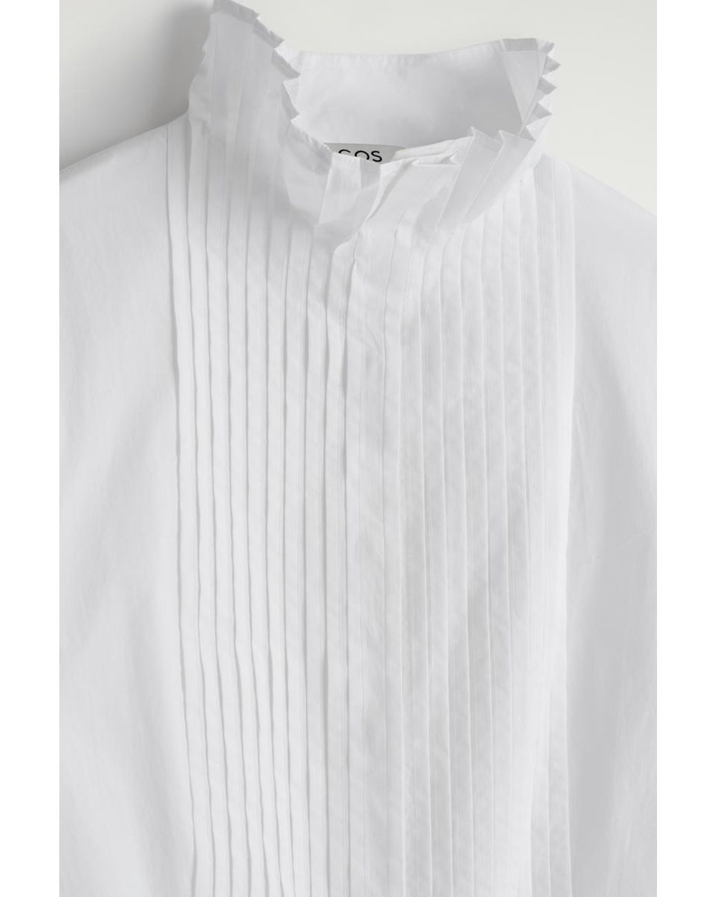 COS White Pintucked Cotton Blouse