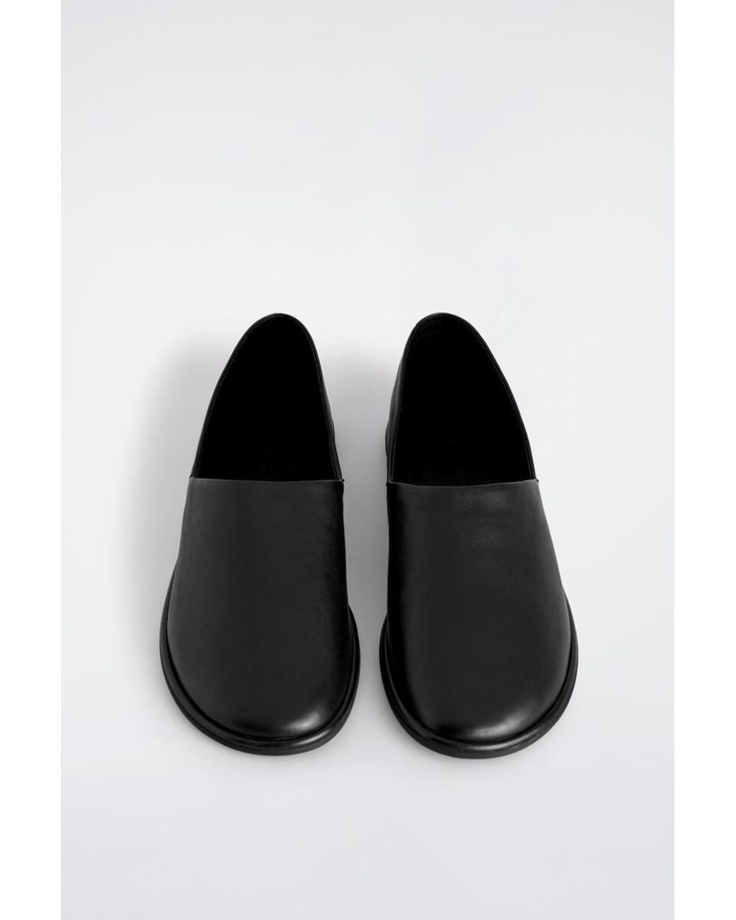 COS Black Leather Slip-on Shoes for men