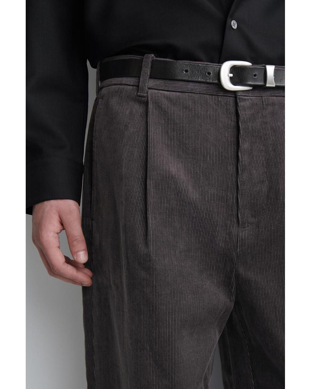 COS Gray Corduroy Relaxed-Fit Tapered Pants for men