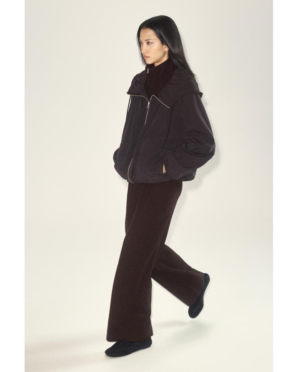 COS Black Technical Hooded Parka Jacket