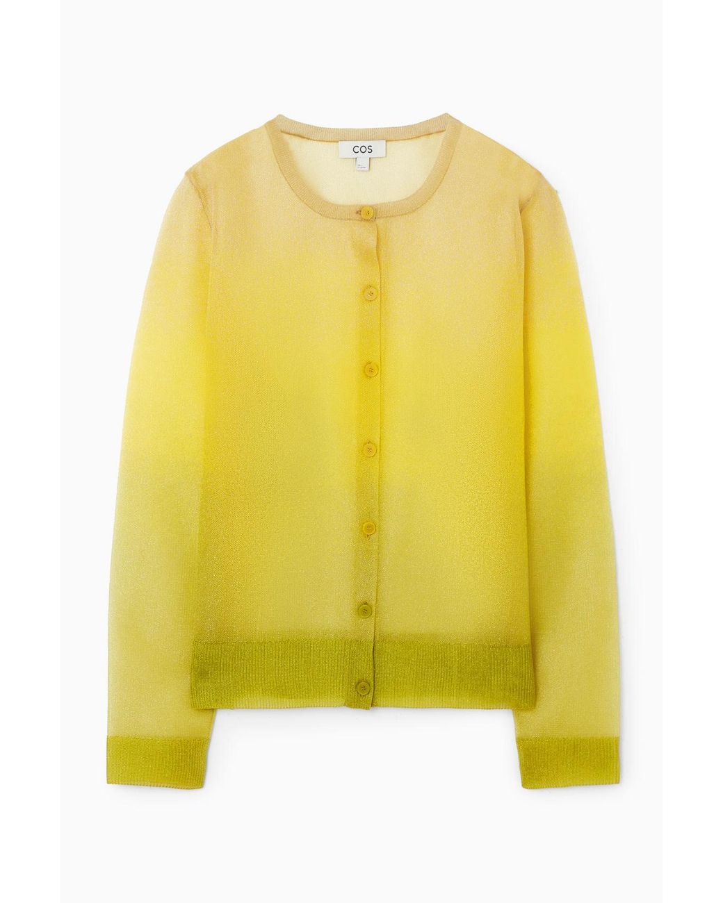 COS Fine-knit Ombré Cardigan in Yellow Lyst