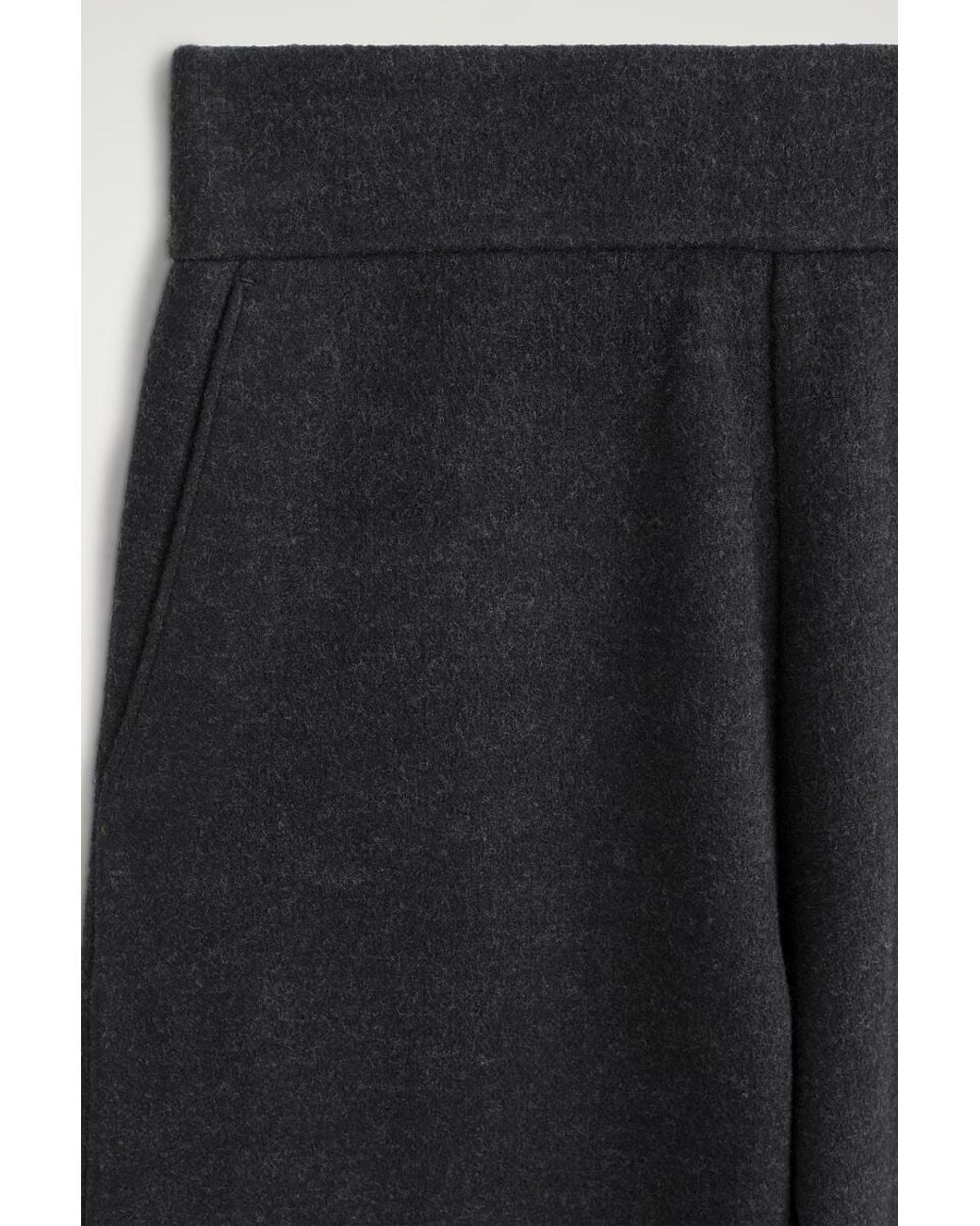 COS Gray Boiled Wool-Blend Barrel-Leg Pants