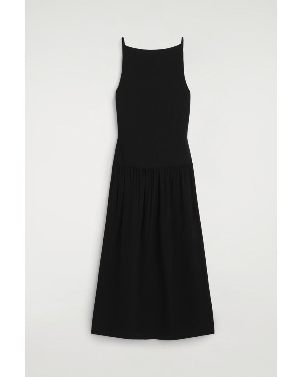 COS Black Contrast-Panel Maxi Dress