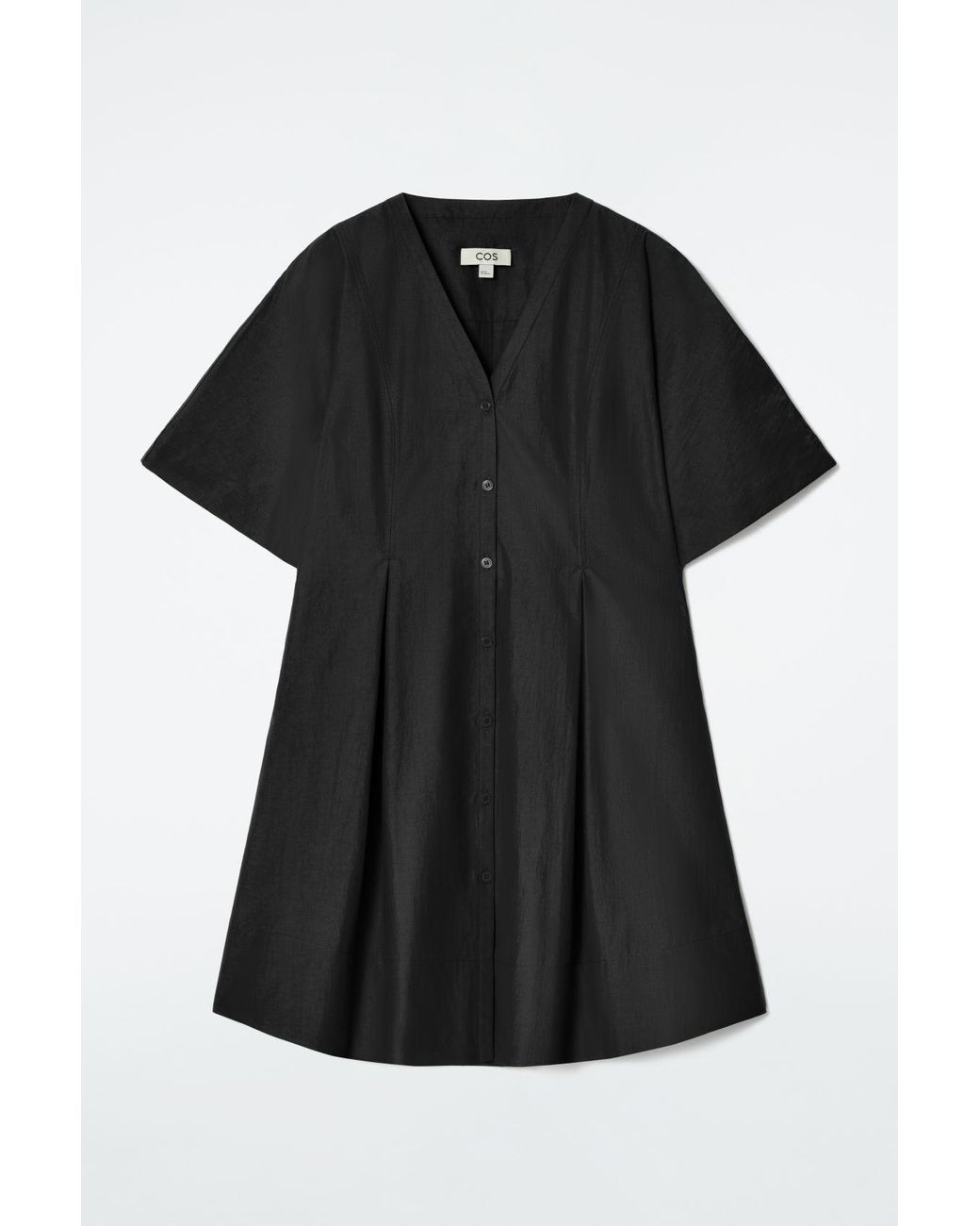COS Pleated A-Line Mini Dress in Black | Lyst
