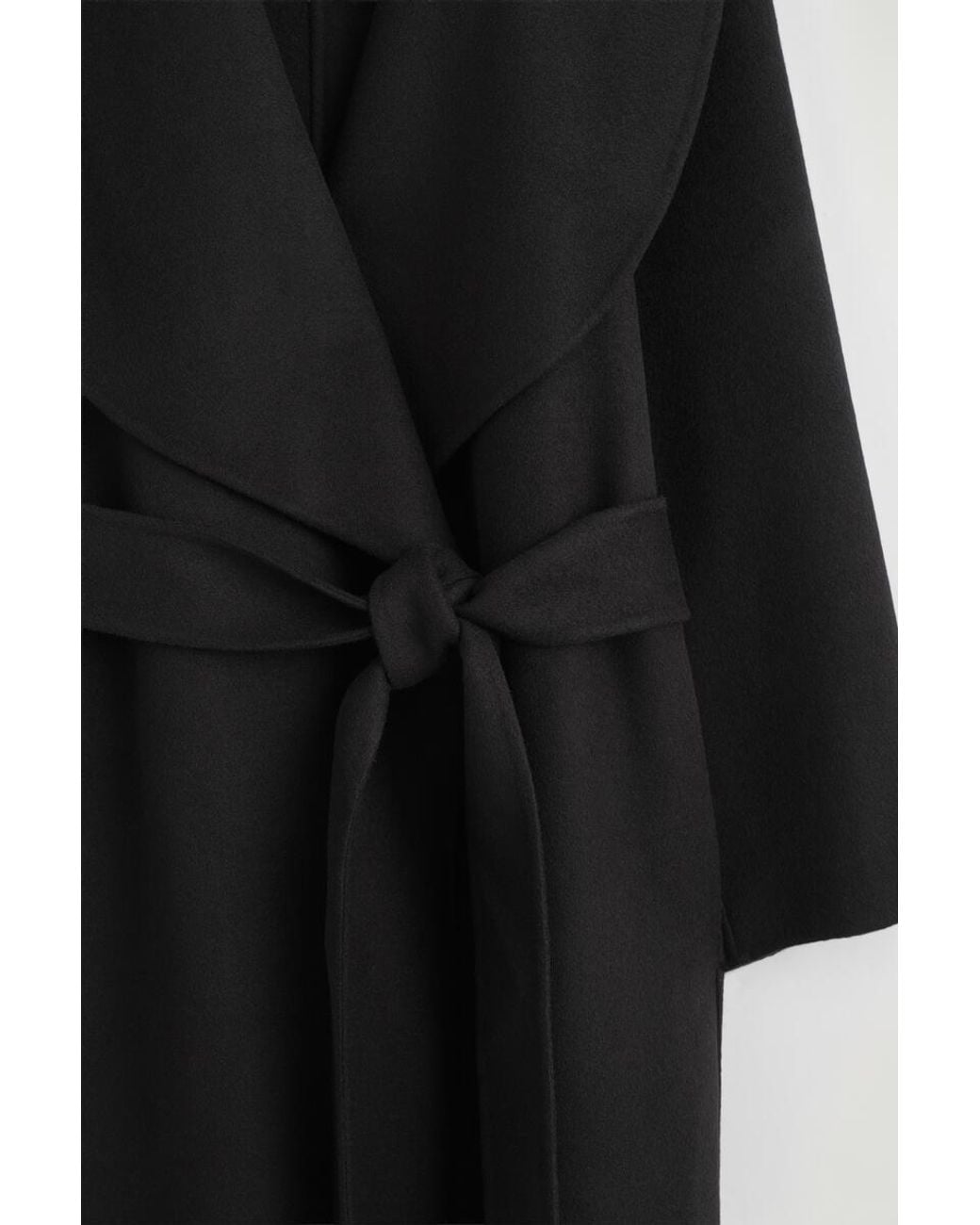 COS Black Double-Faced Wool Shawl-Collar Coat