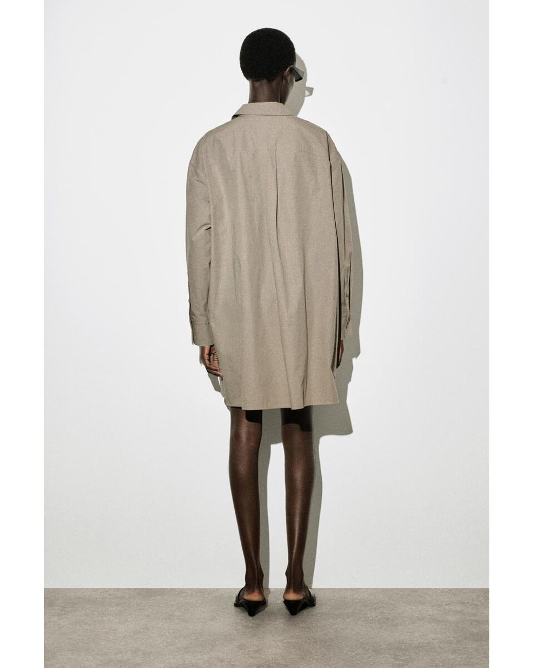COS Natural Waisted Cotton Shirt Dress