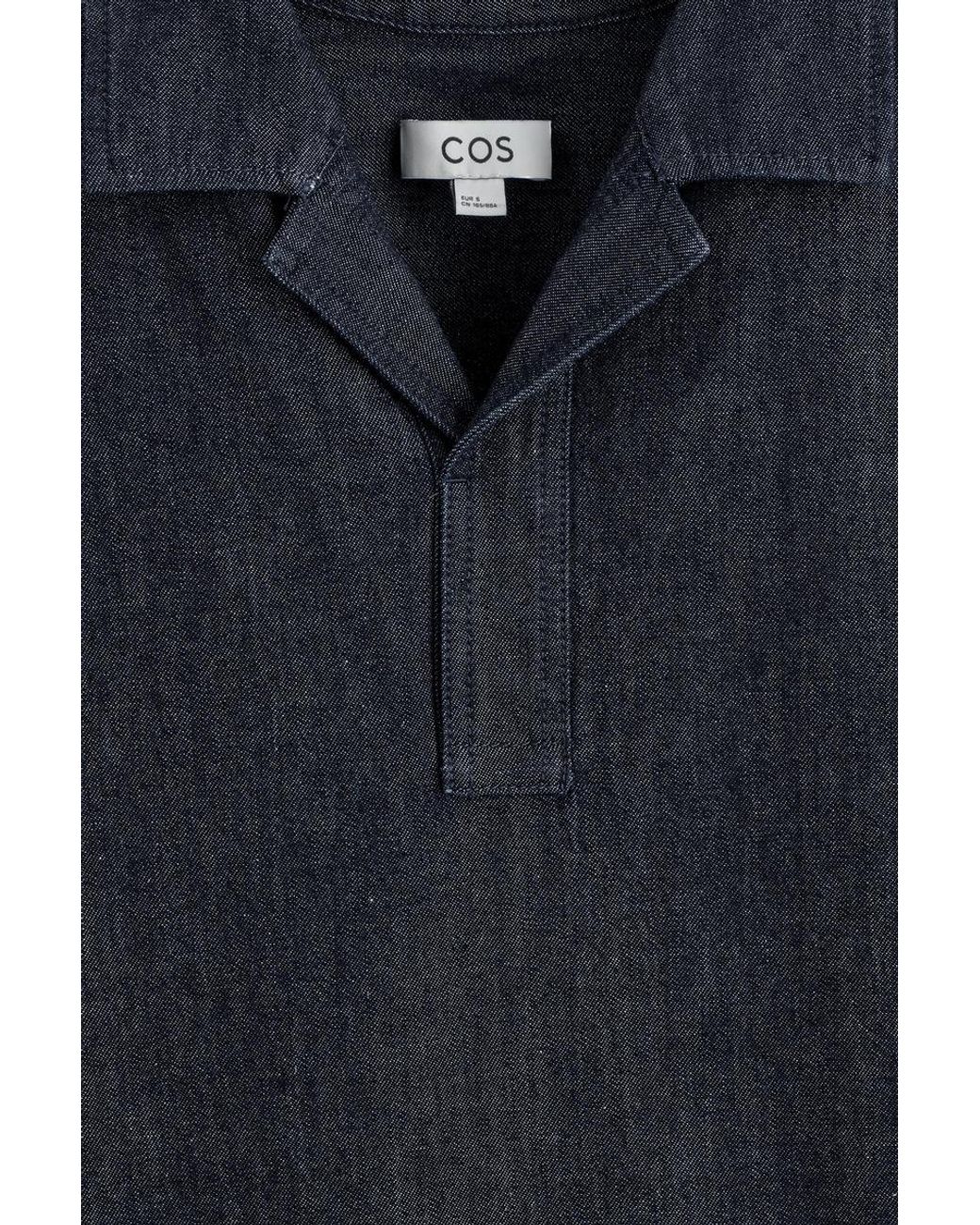 COS Blue Denim Popover Shirt for men