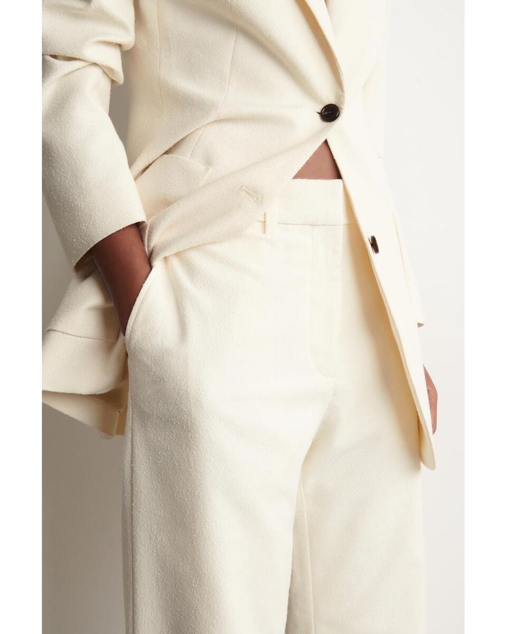 COS Natural Textured Slim Straight-Leg Pants