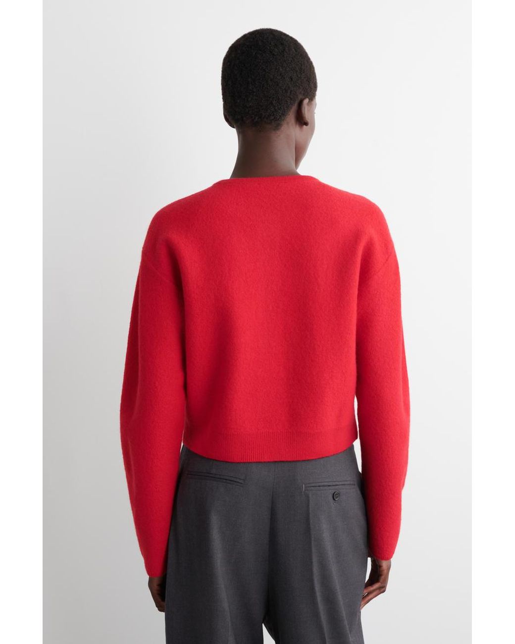 COS Boiled-Wool Cardigan in Red | Lyst