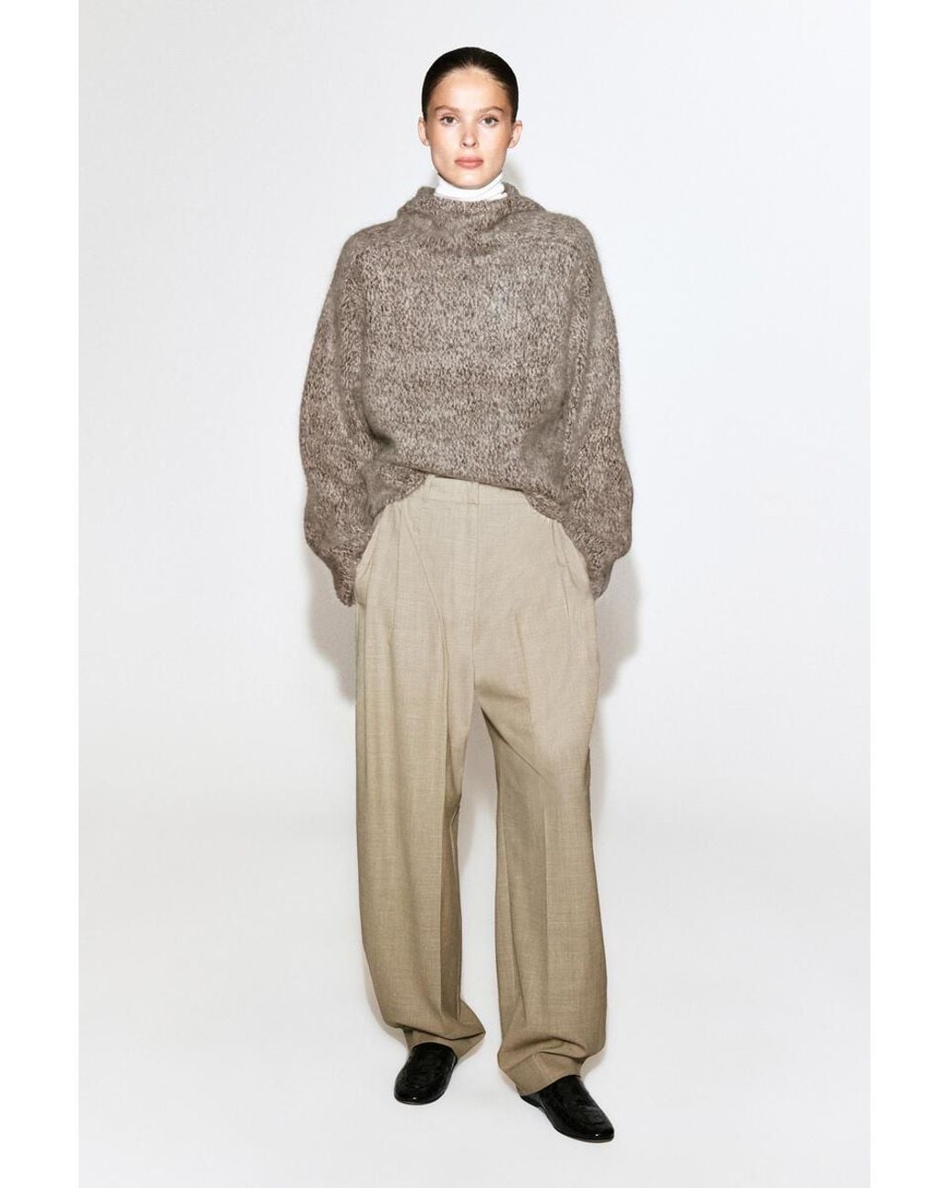 COS Natural Chunky Brushed-Cashmere Hoodie