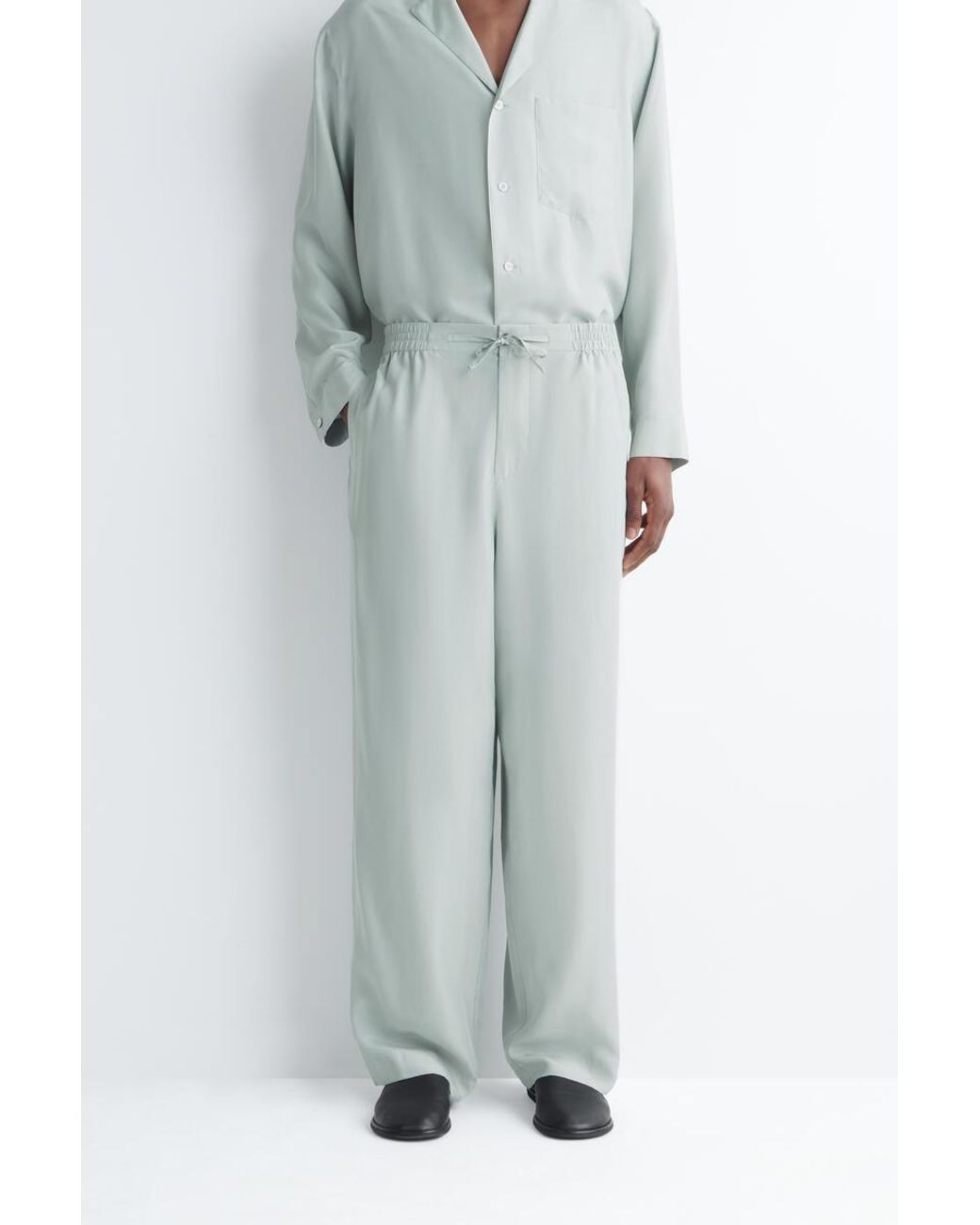 COS White Silk Relaxed-Fit Straight-Leg Trousers for men