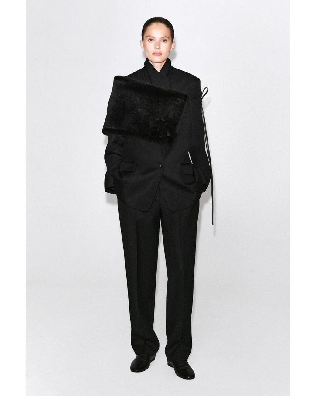 COS Black Shearling Snood