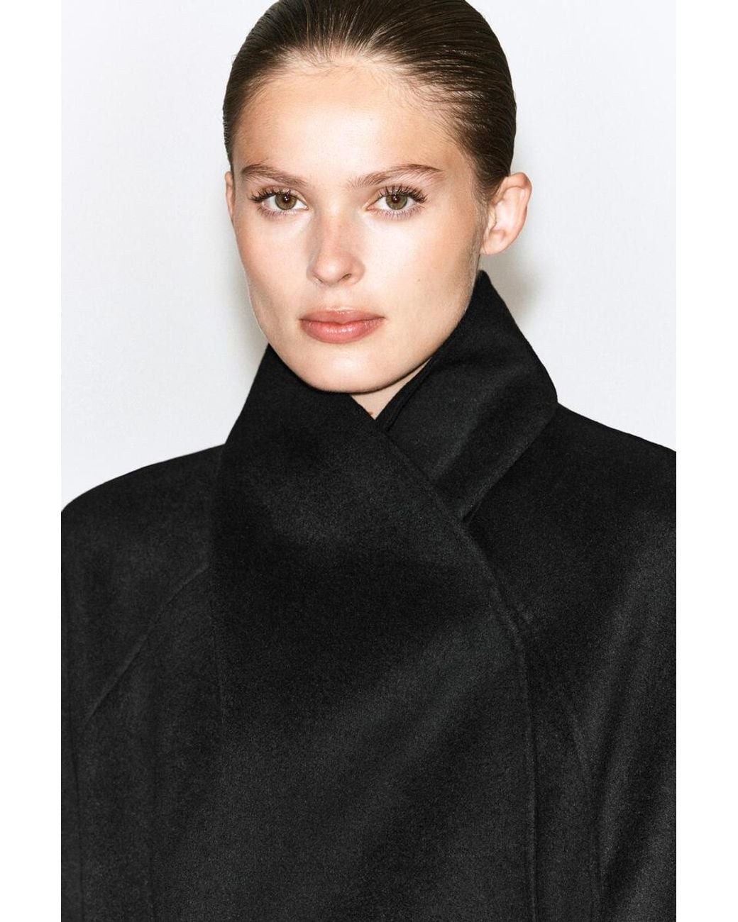 COS Black Double-Faced Wool Shawl-Collar Coat