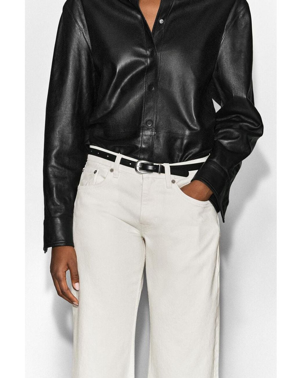 COS Natural Folde Curved-Leg Turn-Up Jeans