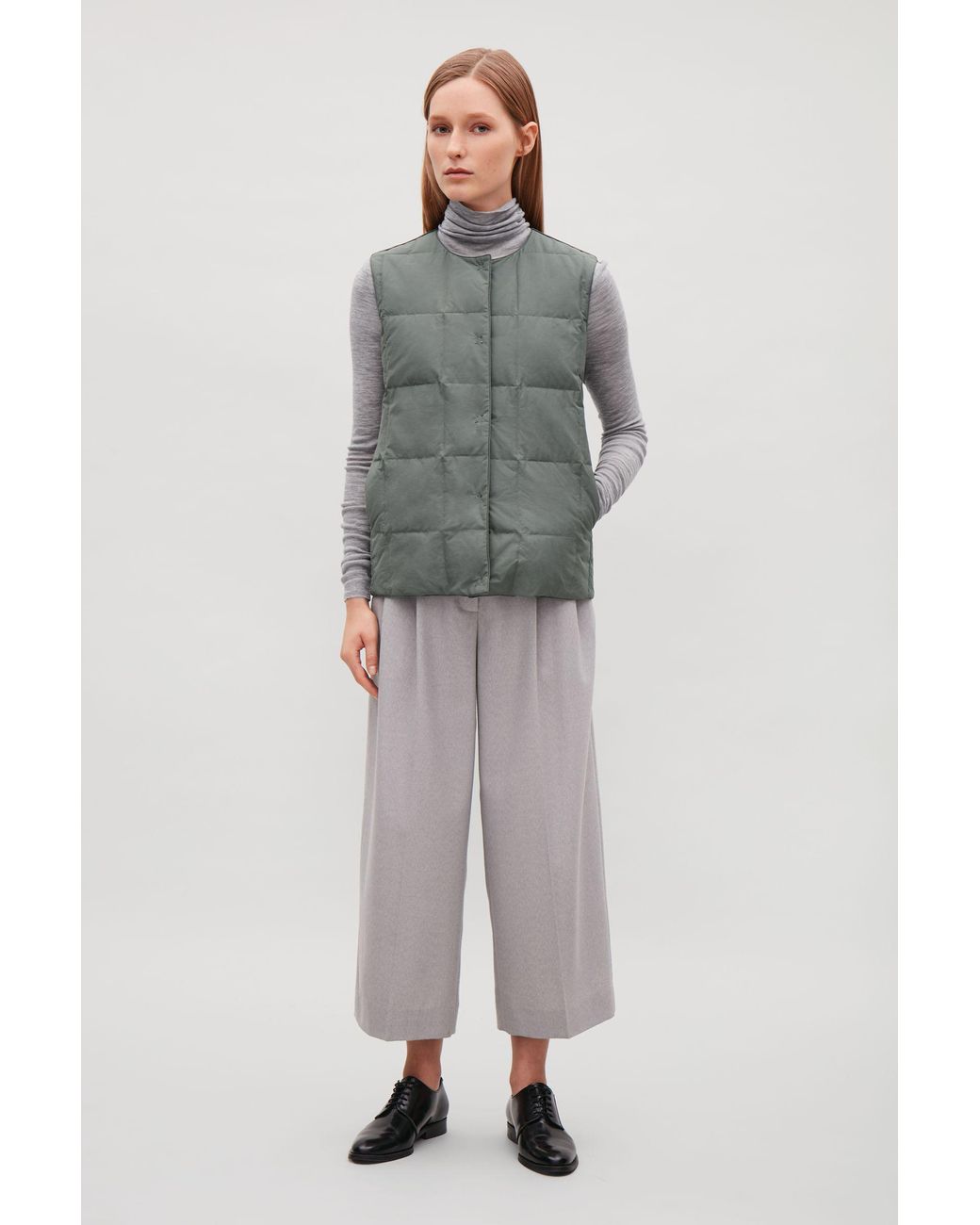 COS Quilted Gilet in Grey | Lyst UK