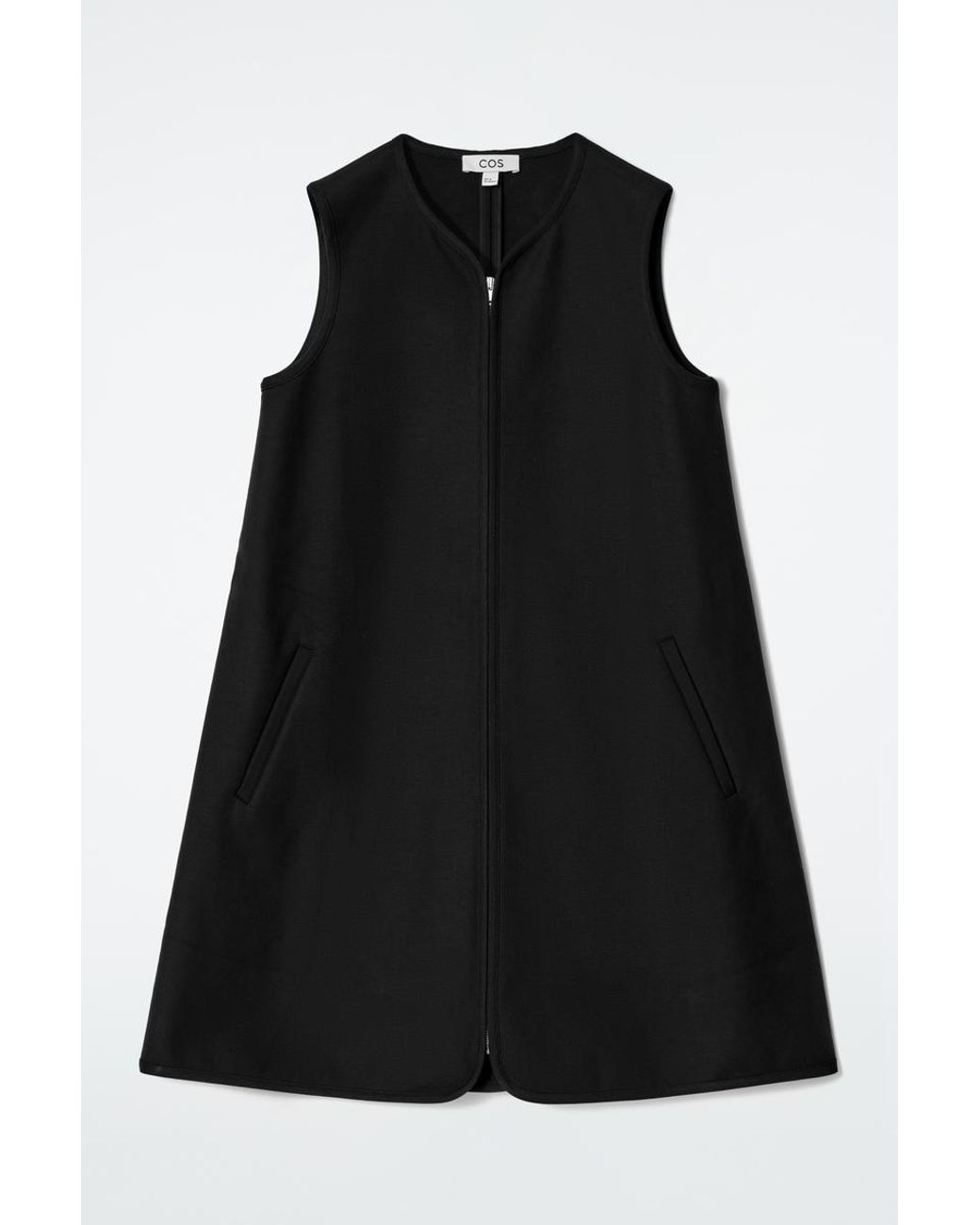 COS Scuba-jersey Zip-up Mini Dress in Black | Lyst