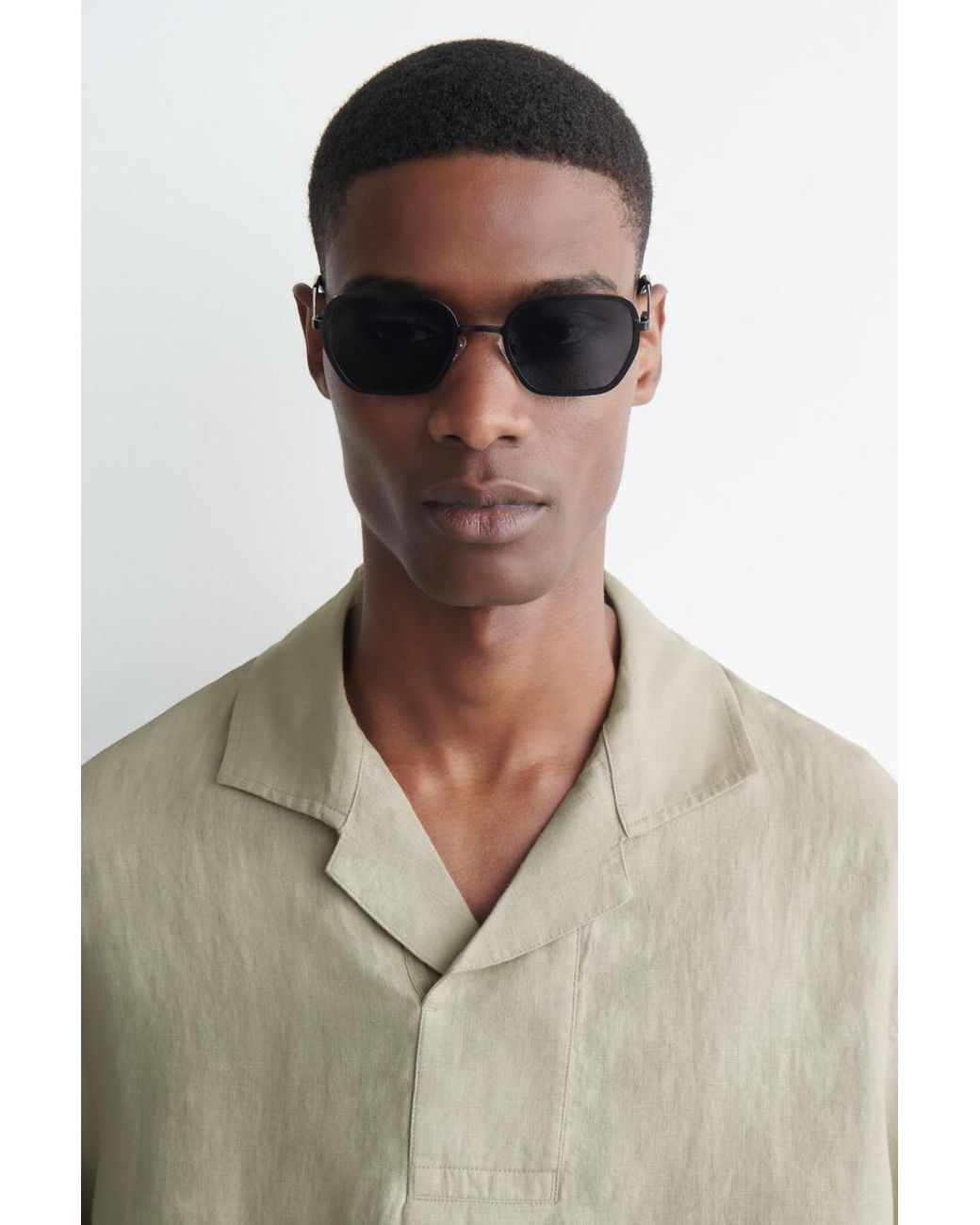 COS Natural Linen Popover Shirt for men