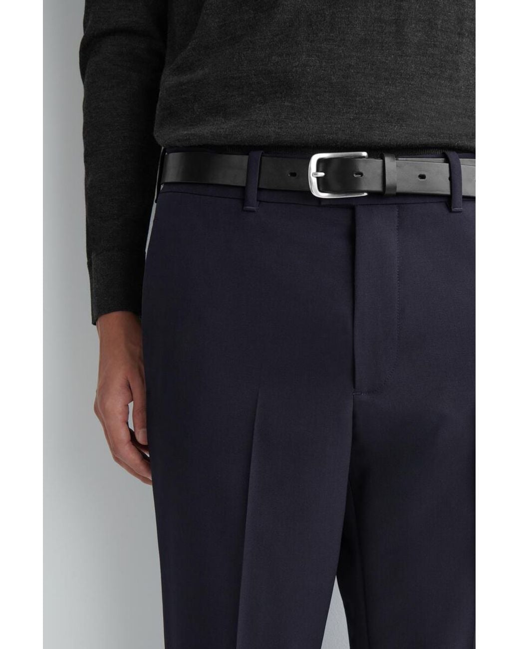 COS Blue Wool Slim-Fit Straight-Leg Trousers for men