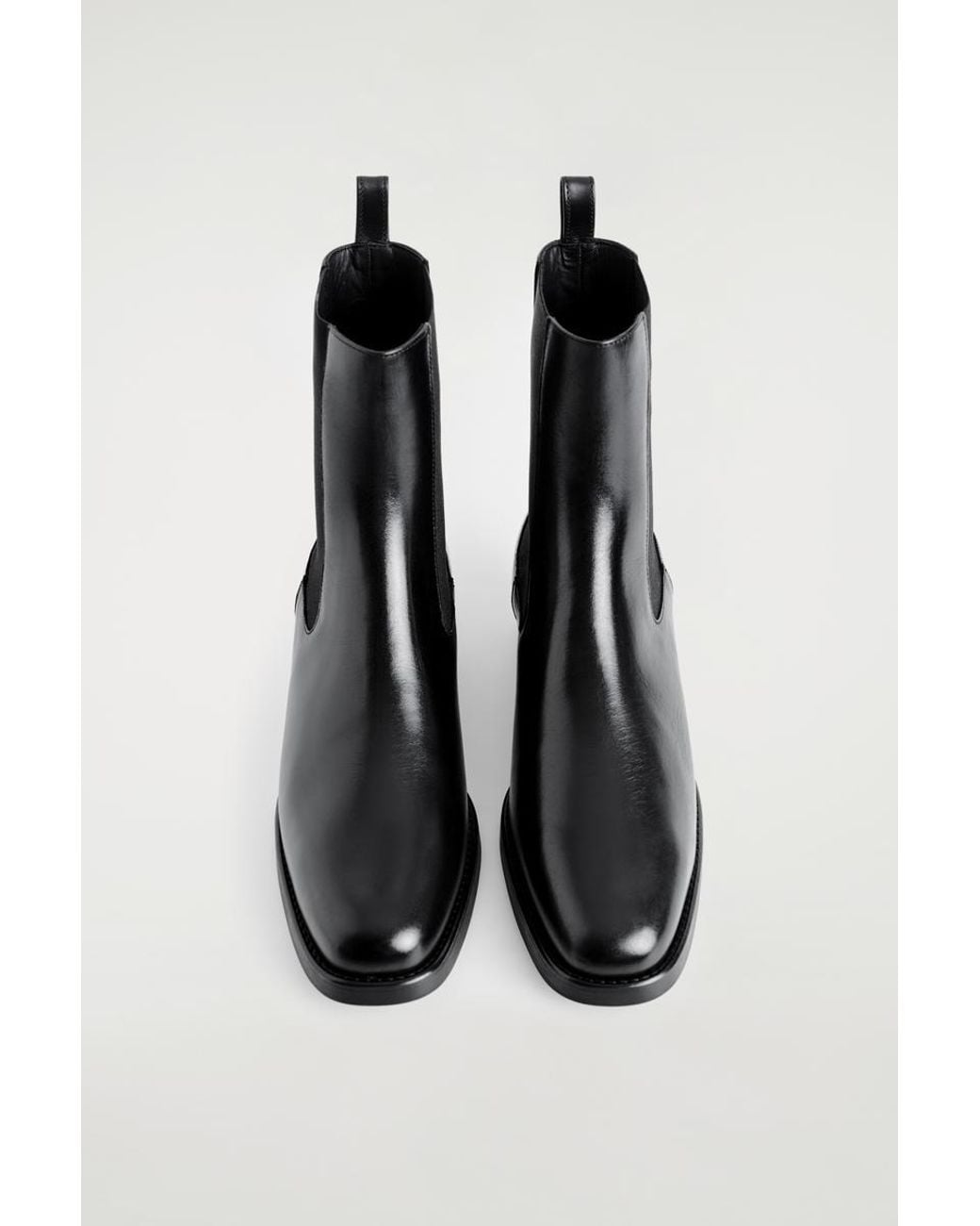 COS White Leather Chelsea Boots