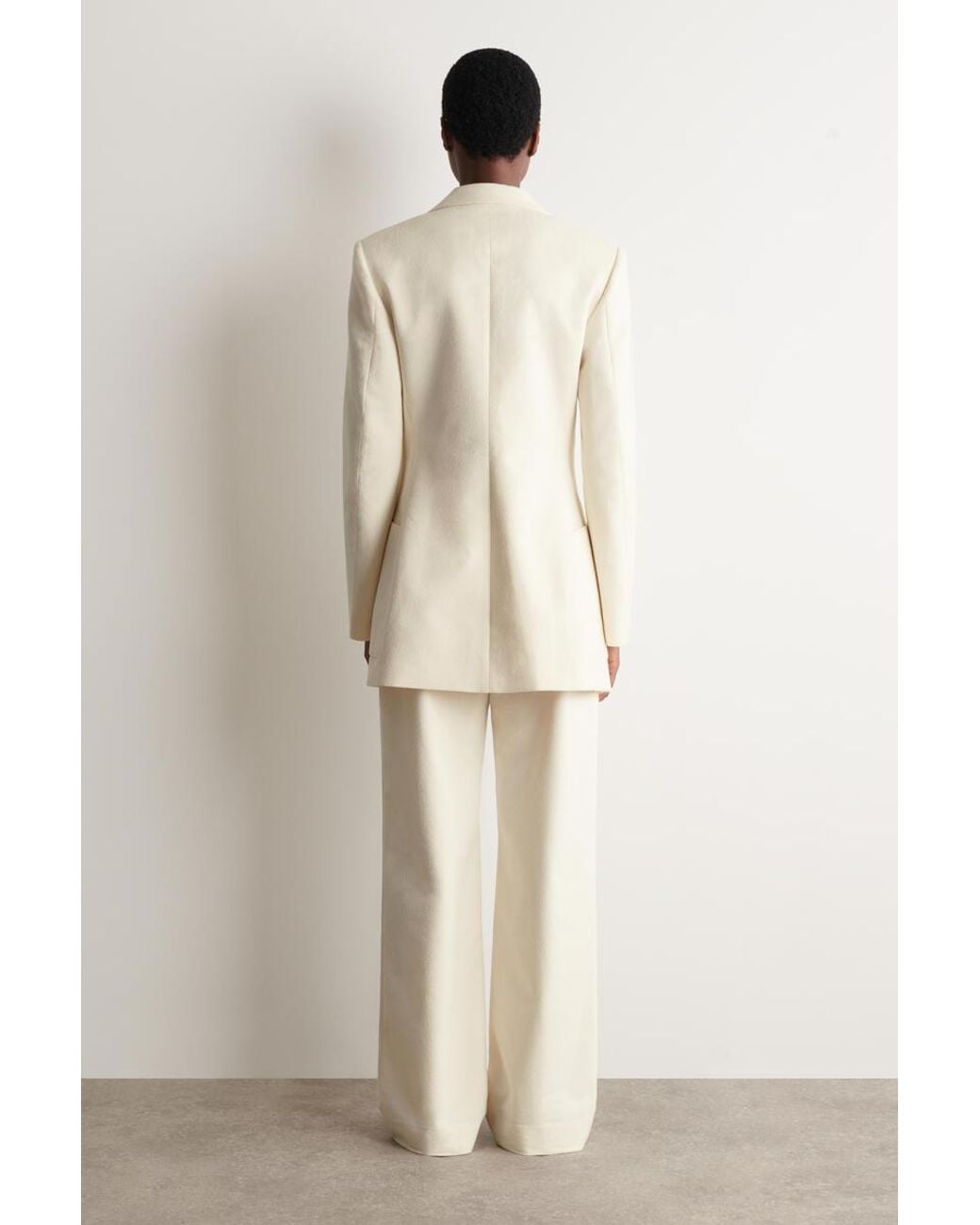 COS Natural Textured Slim Straight-Leg Pants