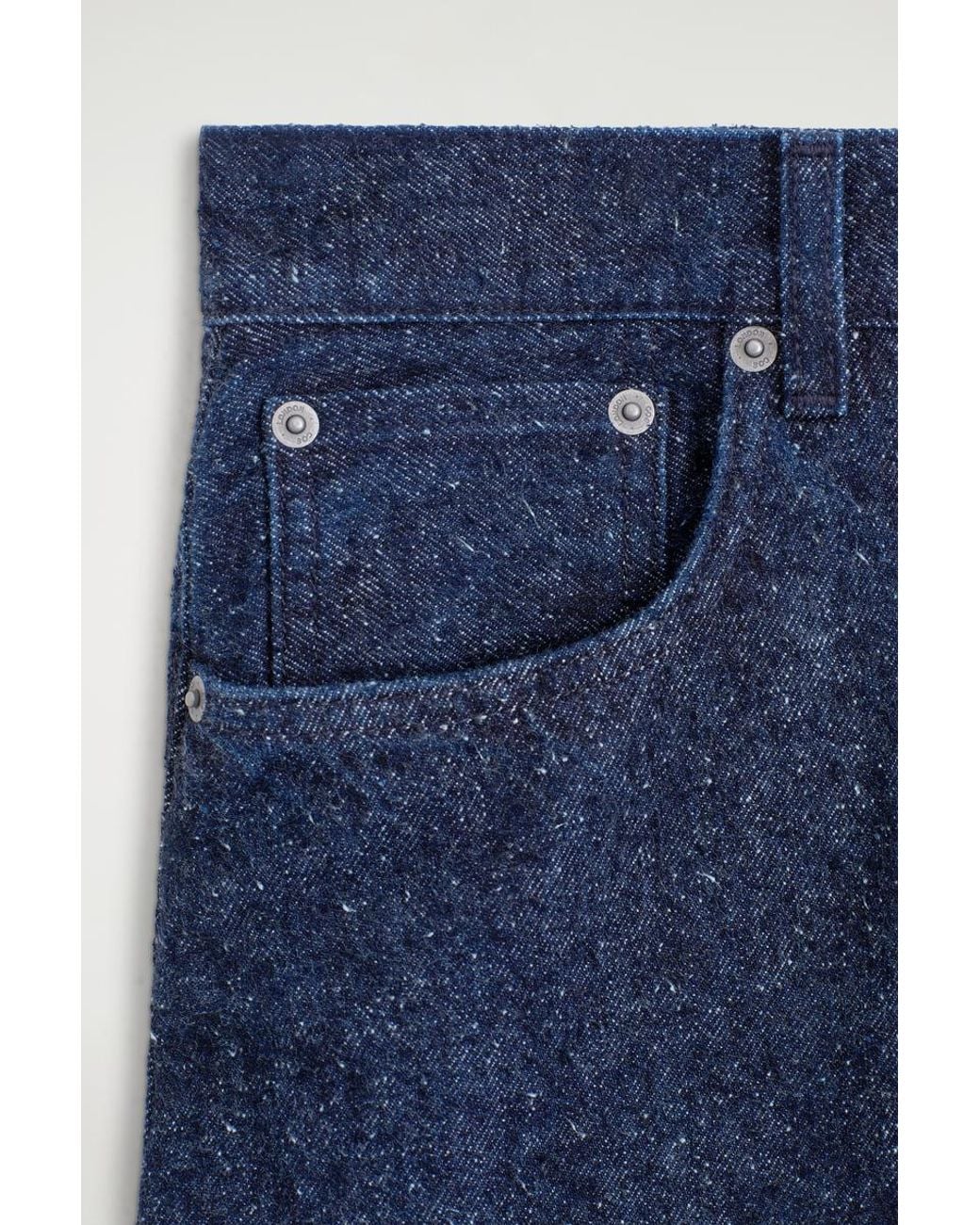 COS Blue Inlet Bouclé Curved-Leg Jeans