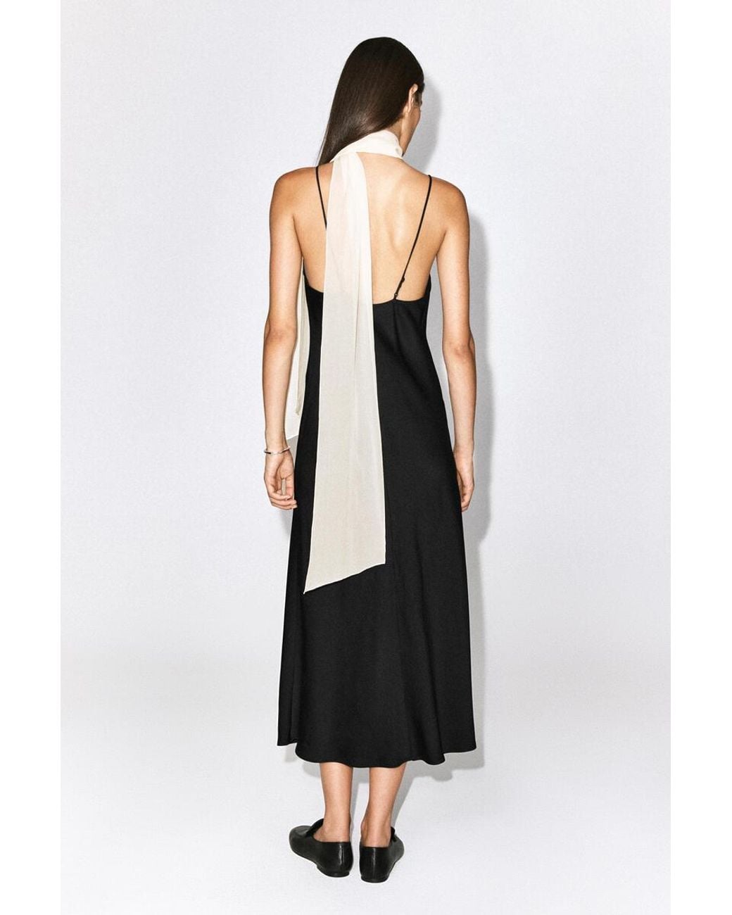 COS White Slim Sheer Silk Scarf