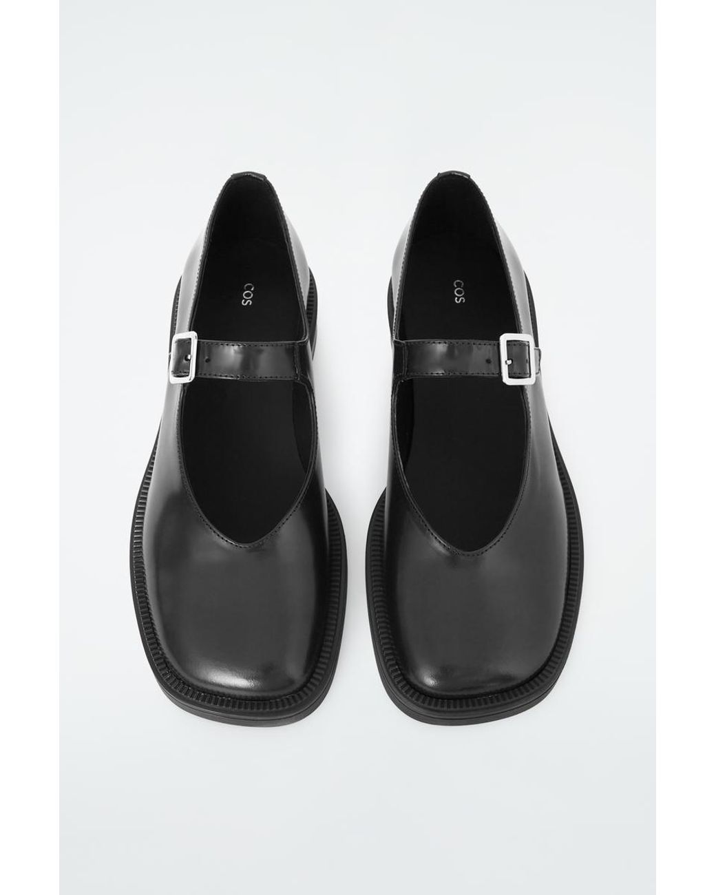 COS Chunky Leather Mary-jane Shoes in Black | Lyst