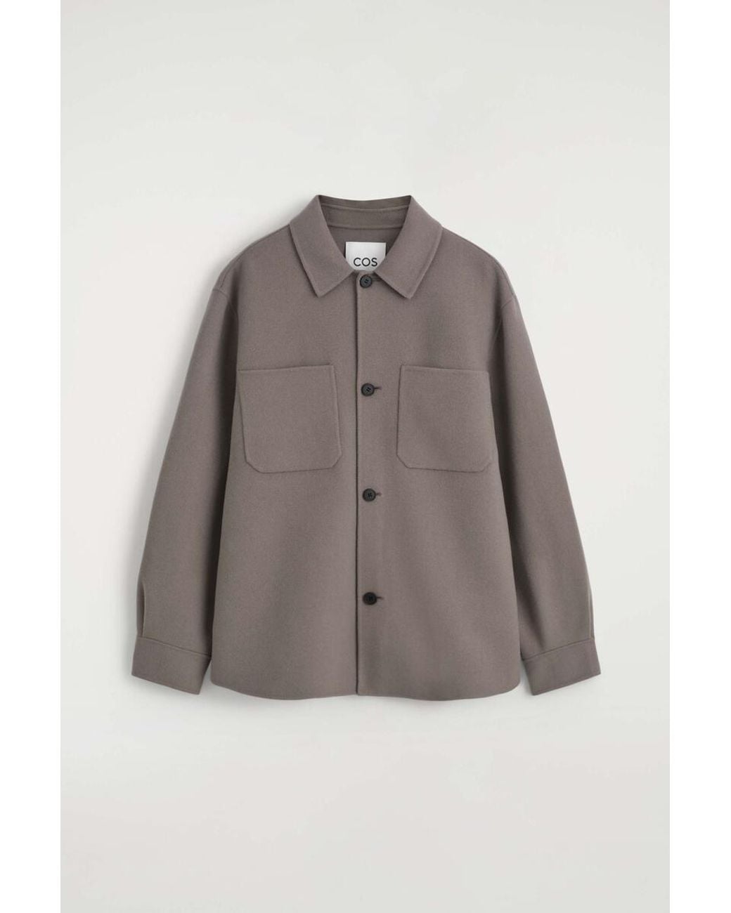 COS Brown Double-Faced Wool Overshirt for men