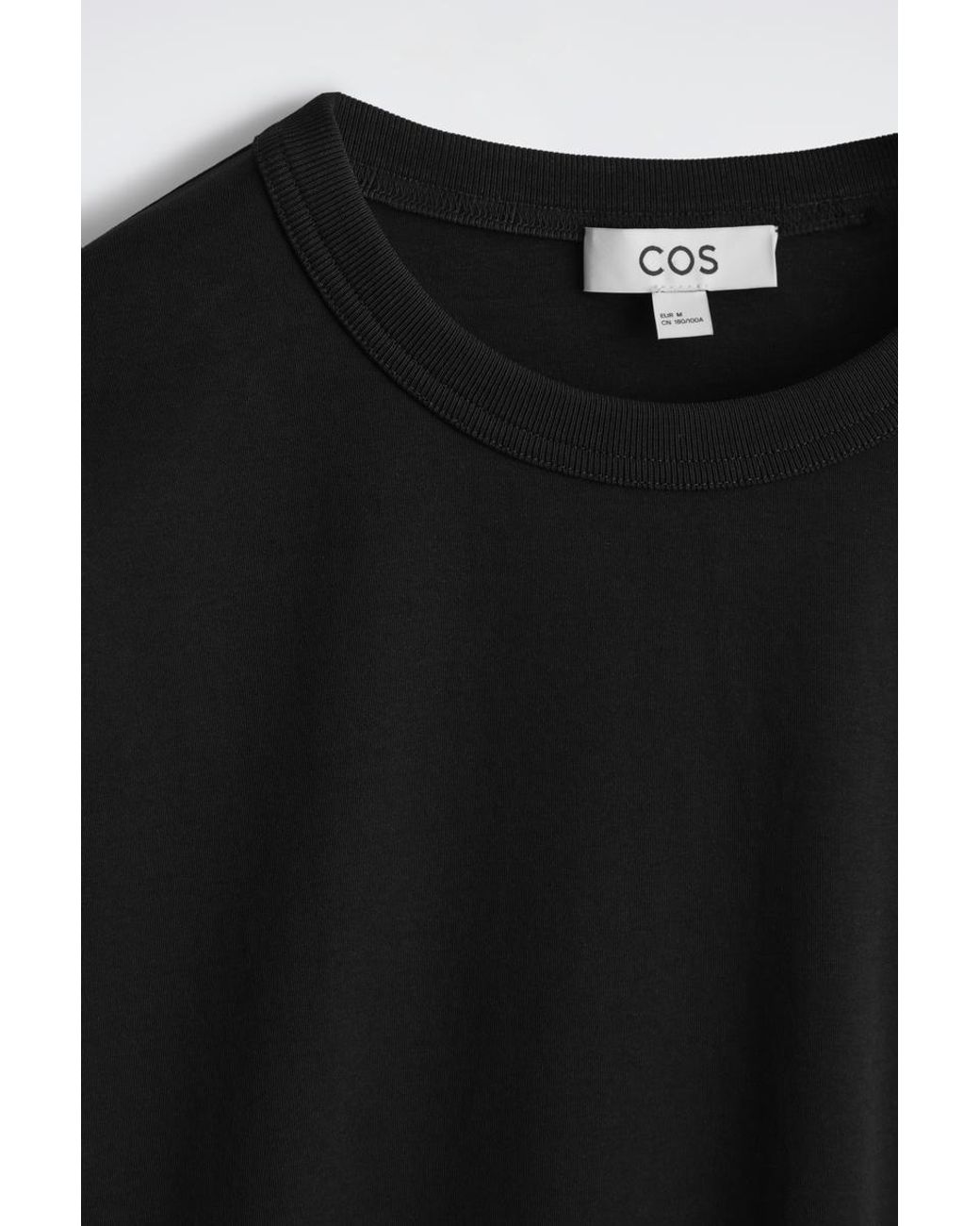 COS Black Relaxed Jersey Interlock Long-sleeved T-shirt for men