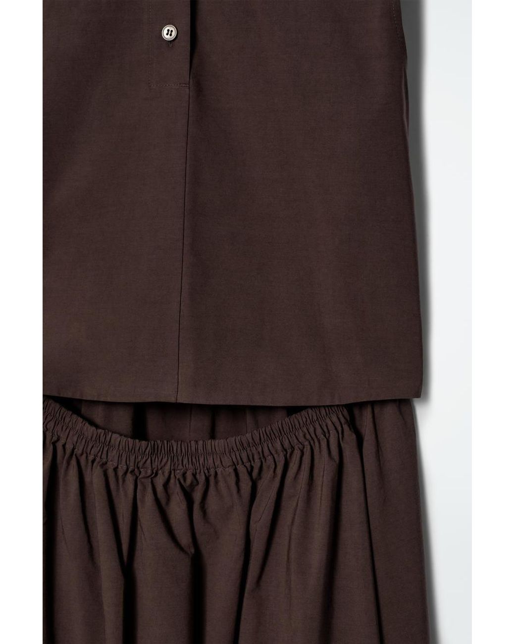 COS Open-back Cotton Maxi Dress in Brown | Lyst