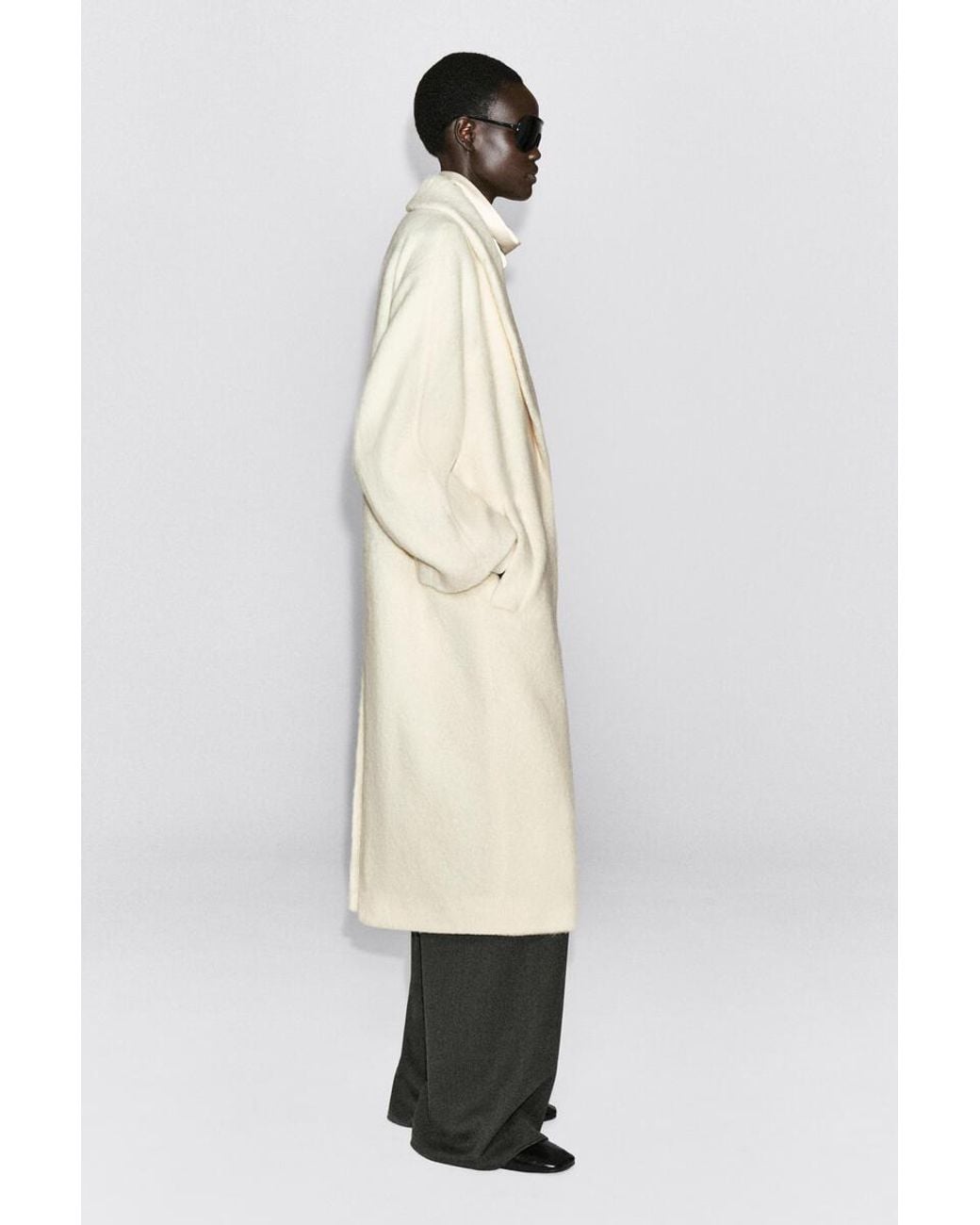 COS Natural Brushed Wool Maxi Coat