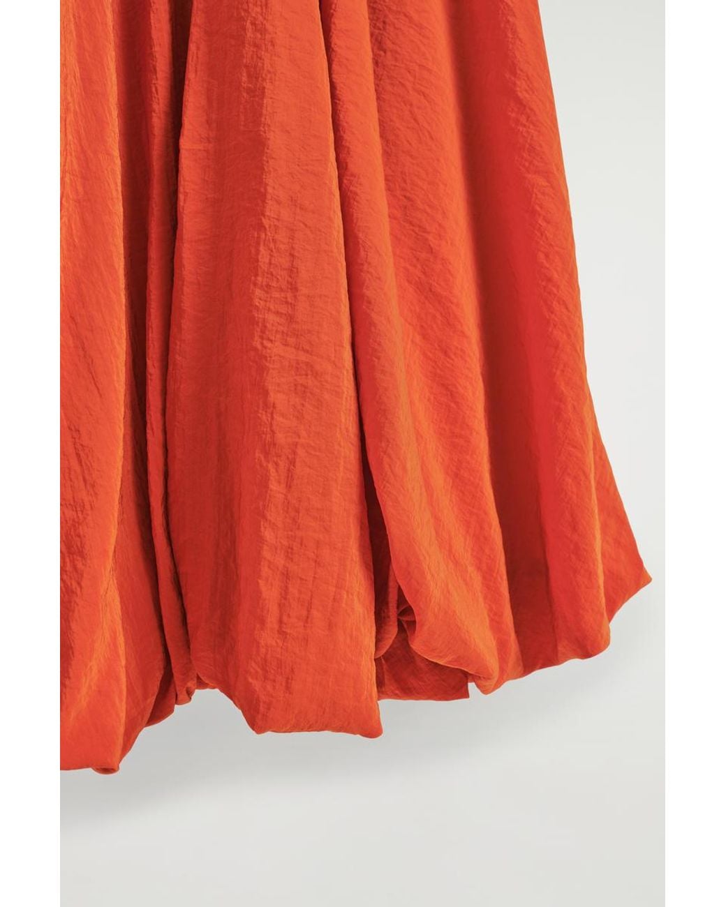 COS Red Sleeveless Bubble-Hem Midi Dress