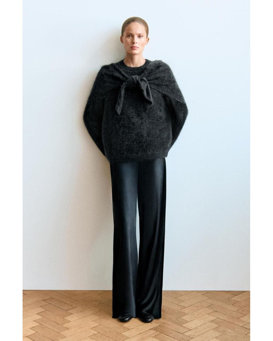 COS Blue Satin Wide-Leg Trousers