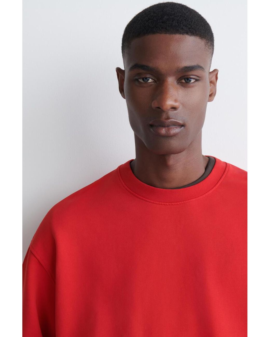COS Red Washed-Cotton Sweatshirt for men