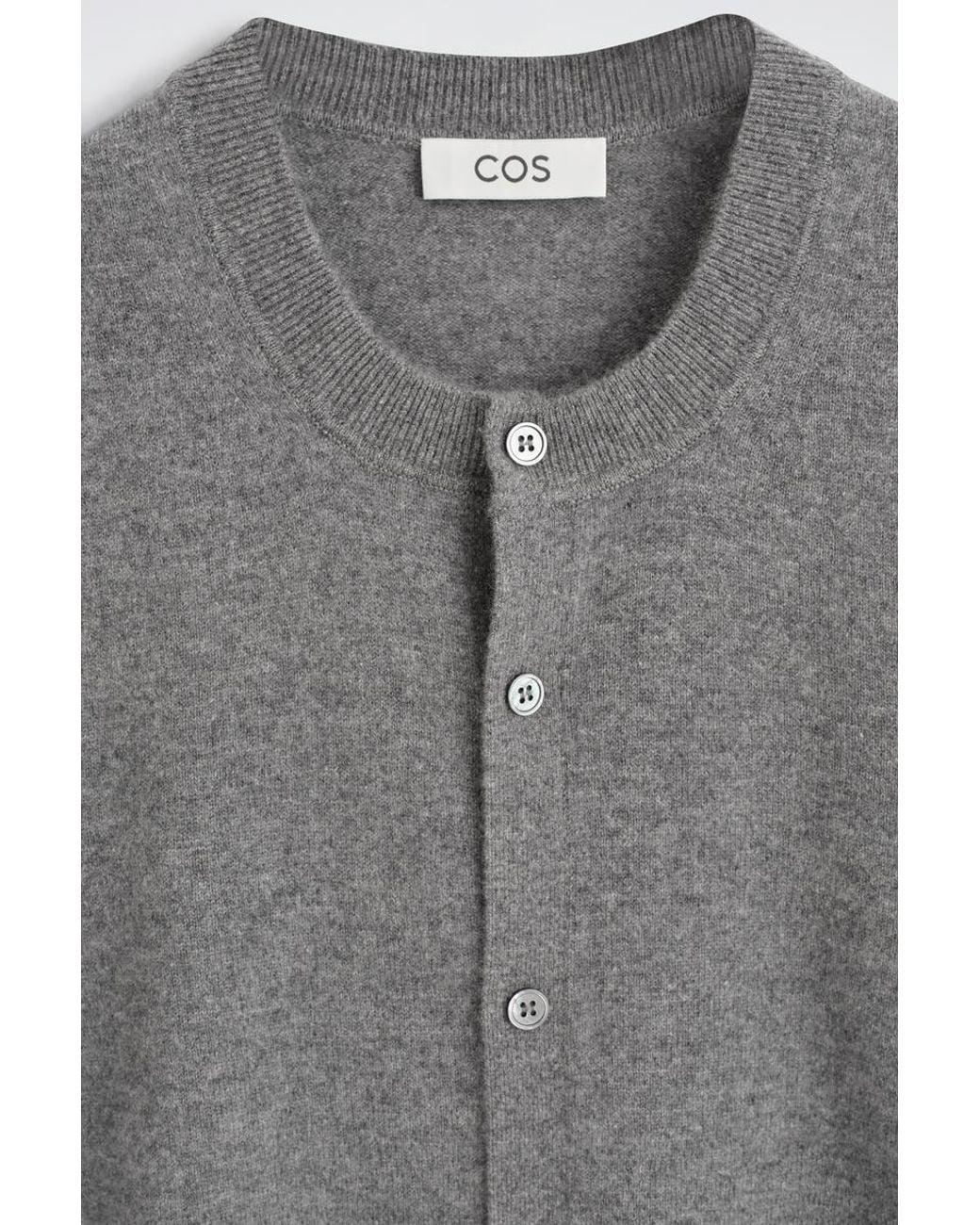 COS Gray Cashmere Cardigan for men