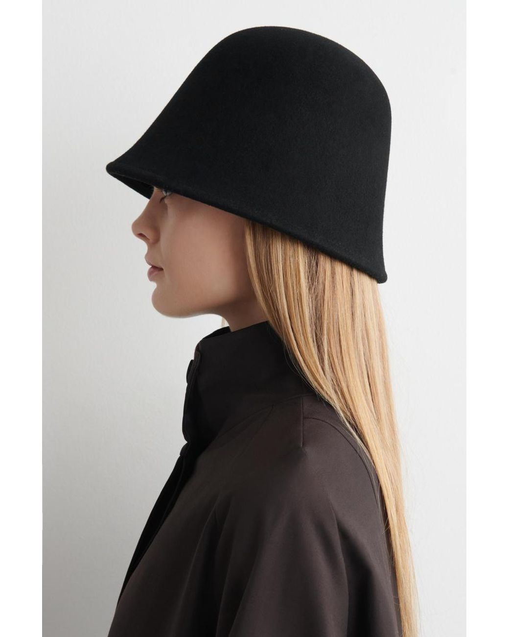 COS Black Felted-Wool Bucket Hat